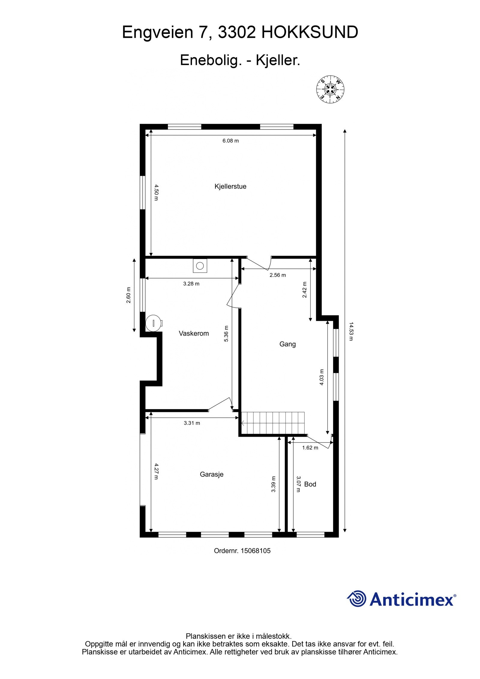 Plantegning kjeller. Galleribilde