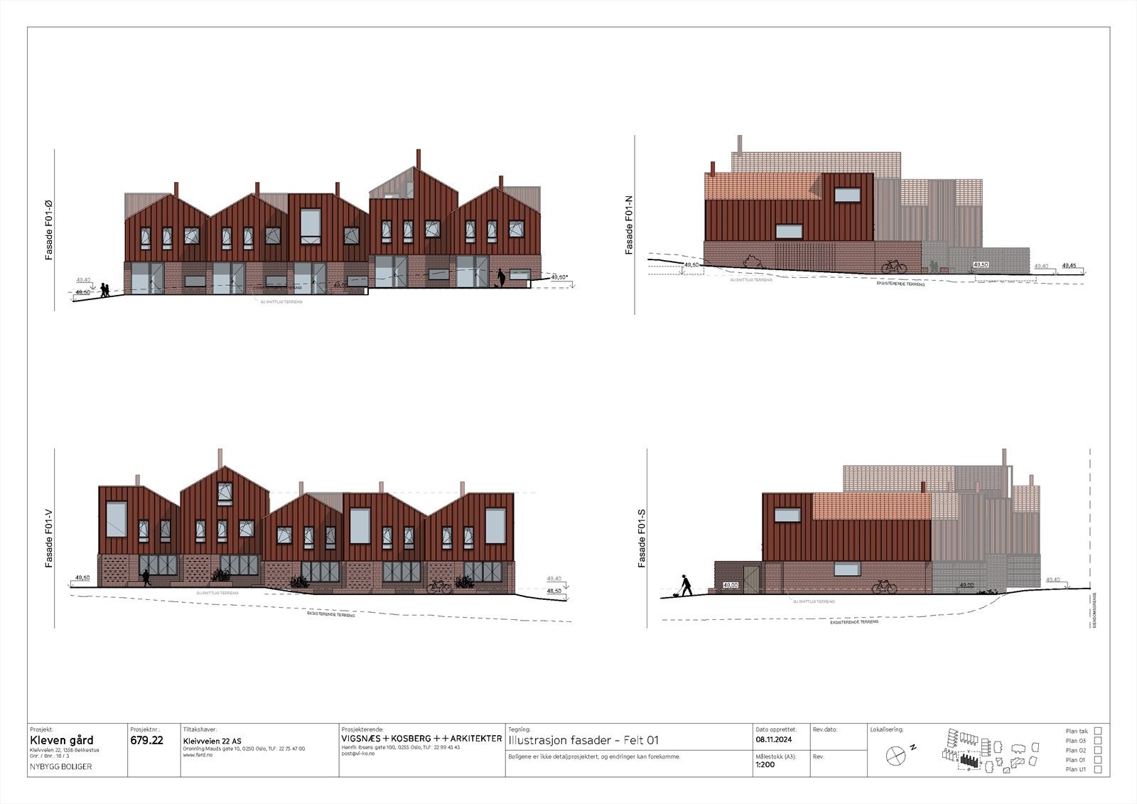 Hus 3 ligger i midten av felt nummer 1. Galleribilde