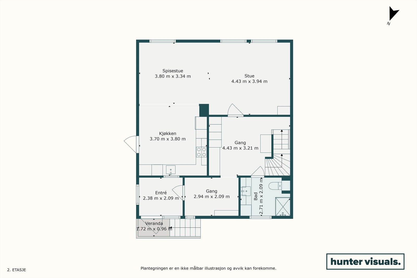 Plantegning 2. etasje Galleribilde