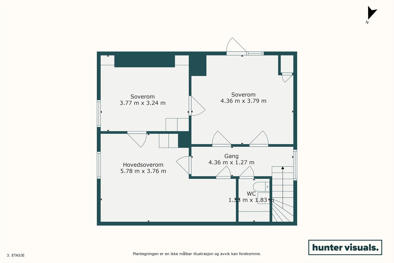 Plantegning 3. etasje Galleribilde
