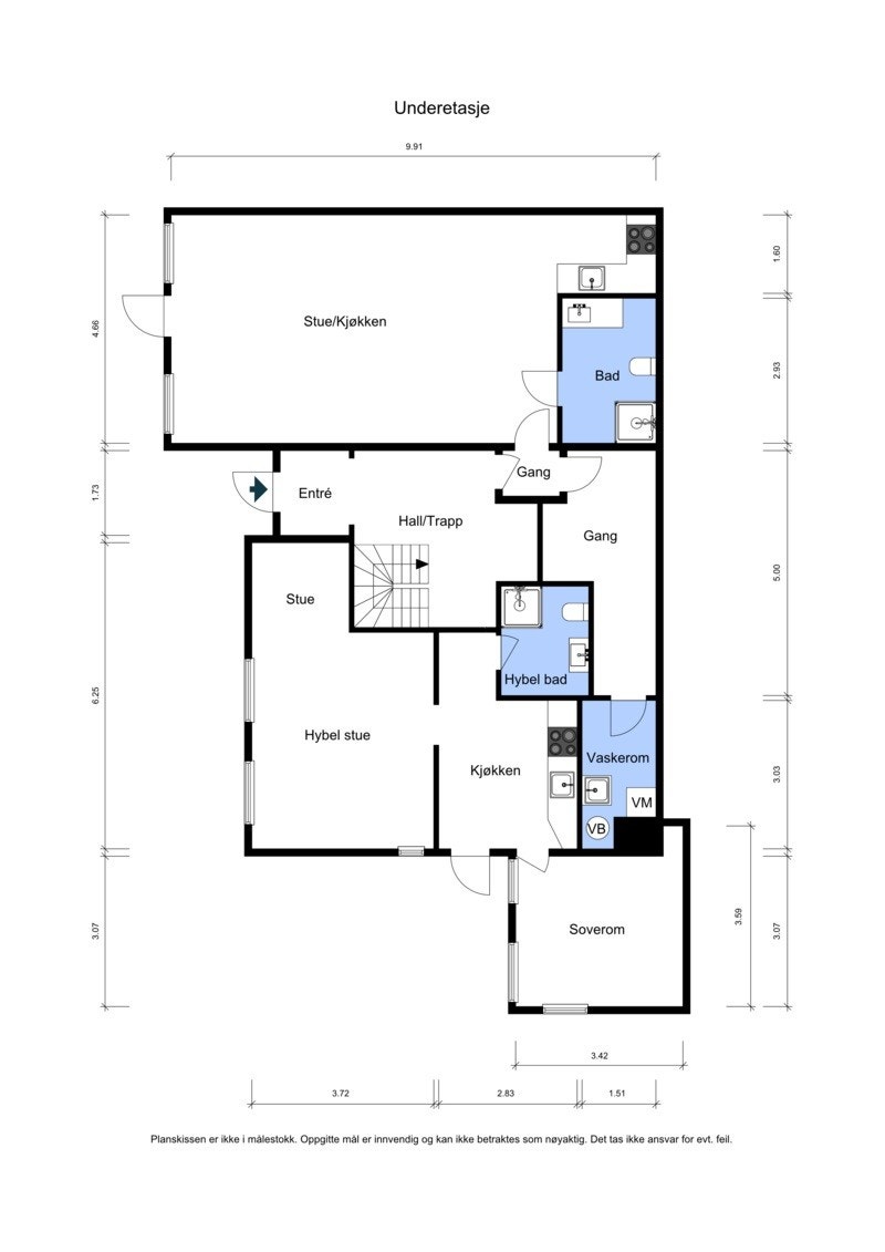 Plantegning - Underetasje Galleribilde