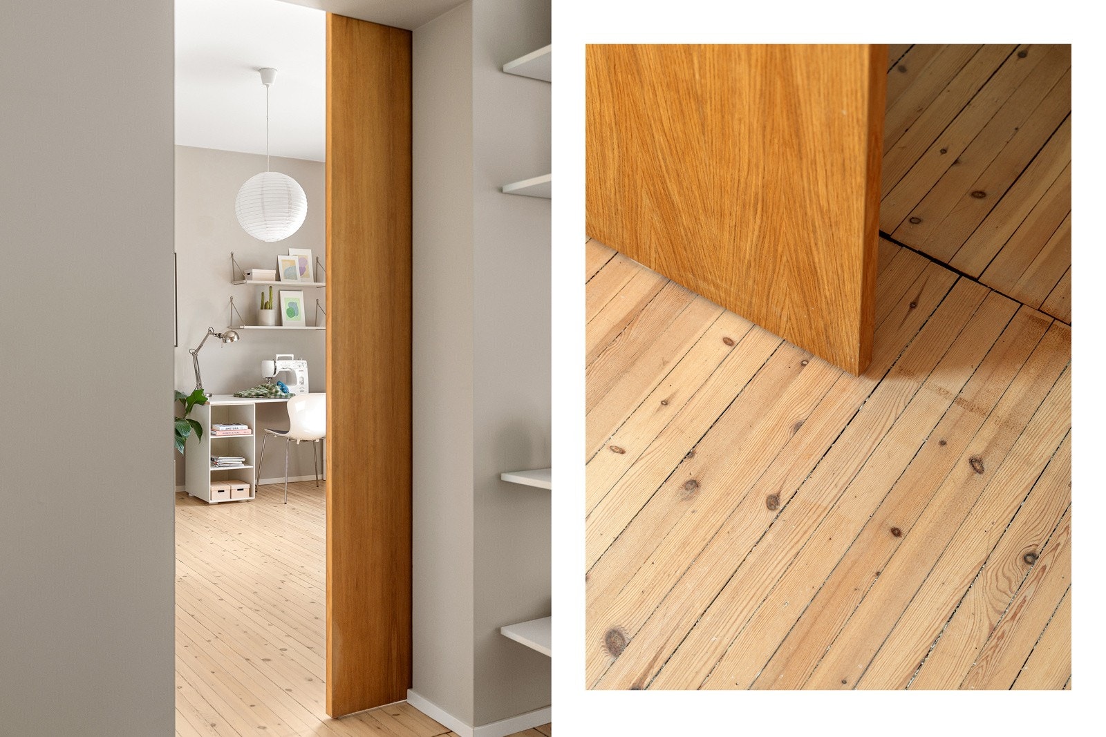 Det flotte originale tregulv er slipt og overflatebehandlet i 2016. Galleribilde