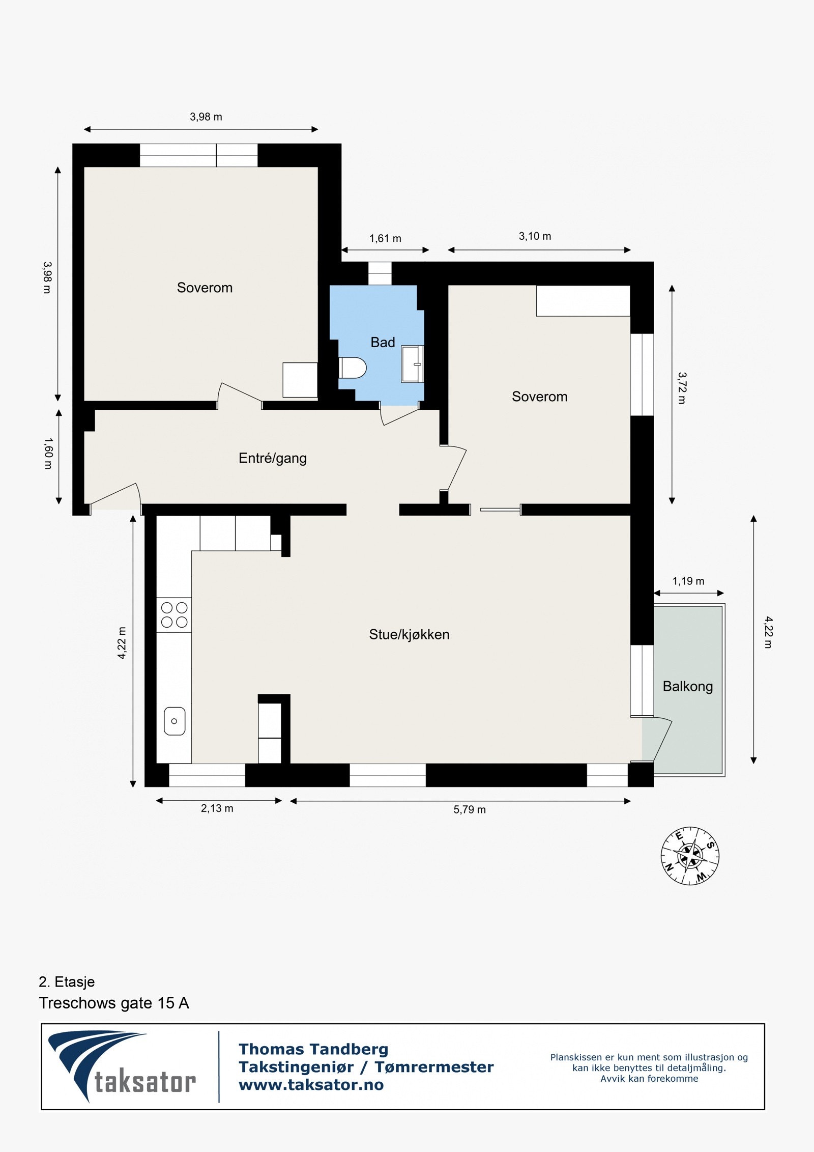 Målsatt plantegning. Galleribilde