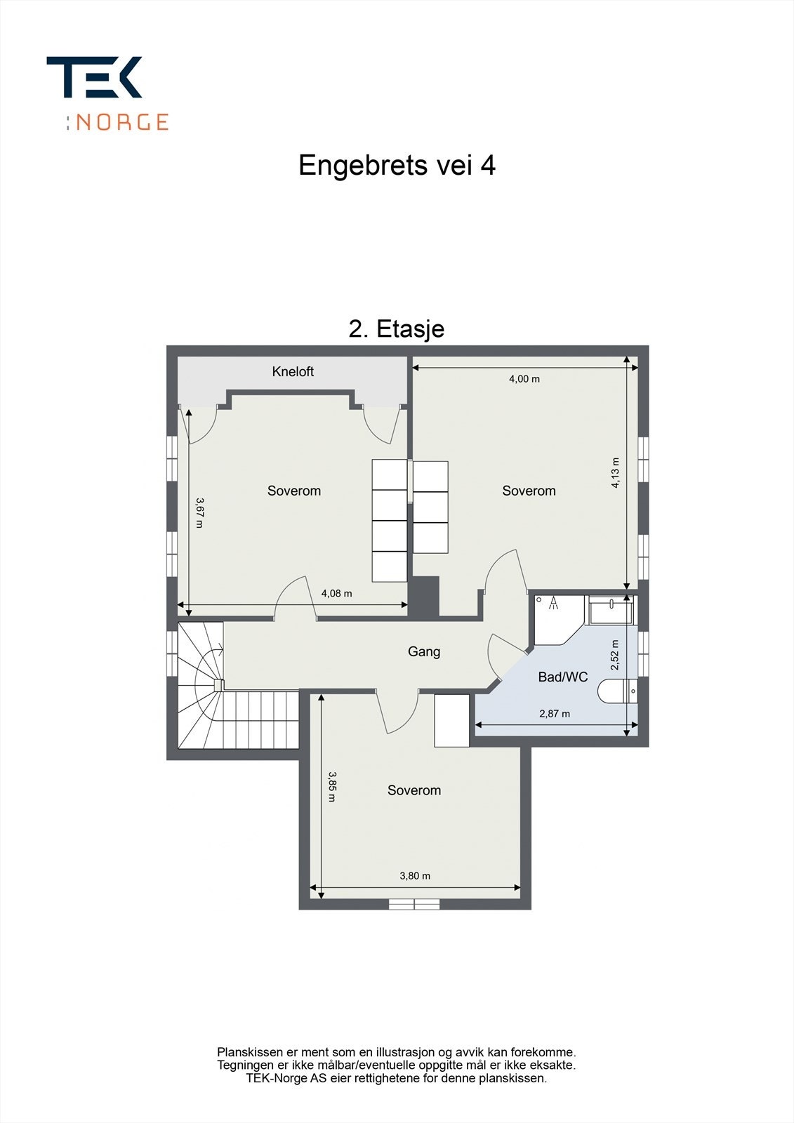Plantegning Engebrets vei 4, 2. etasje. Galleribilde