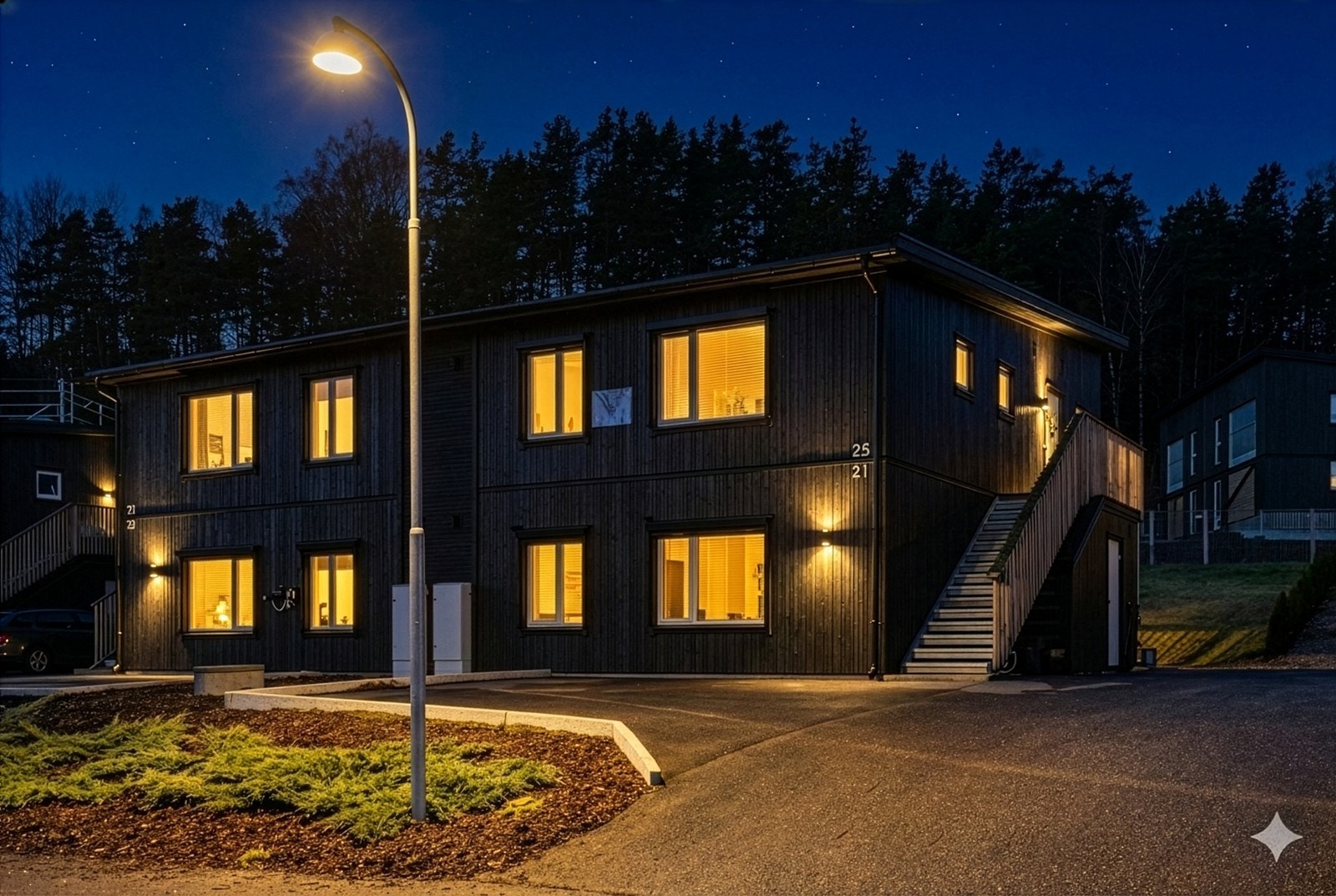 Bygget er en del av et nyere og veletablert boligfelt. Galleribilde