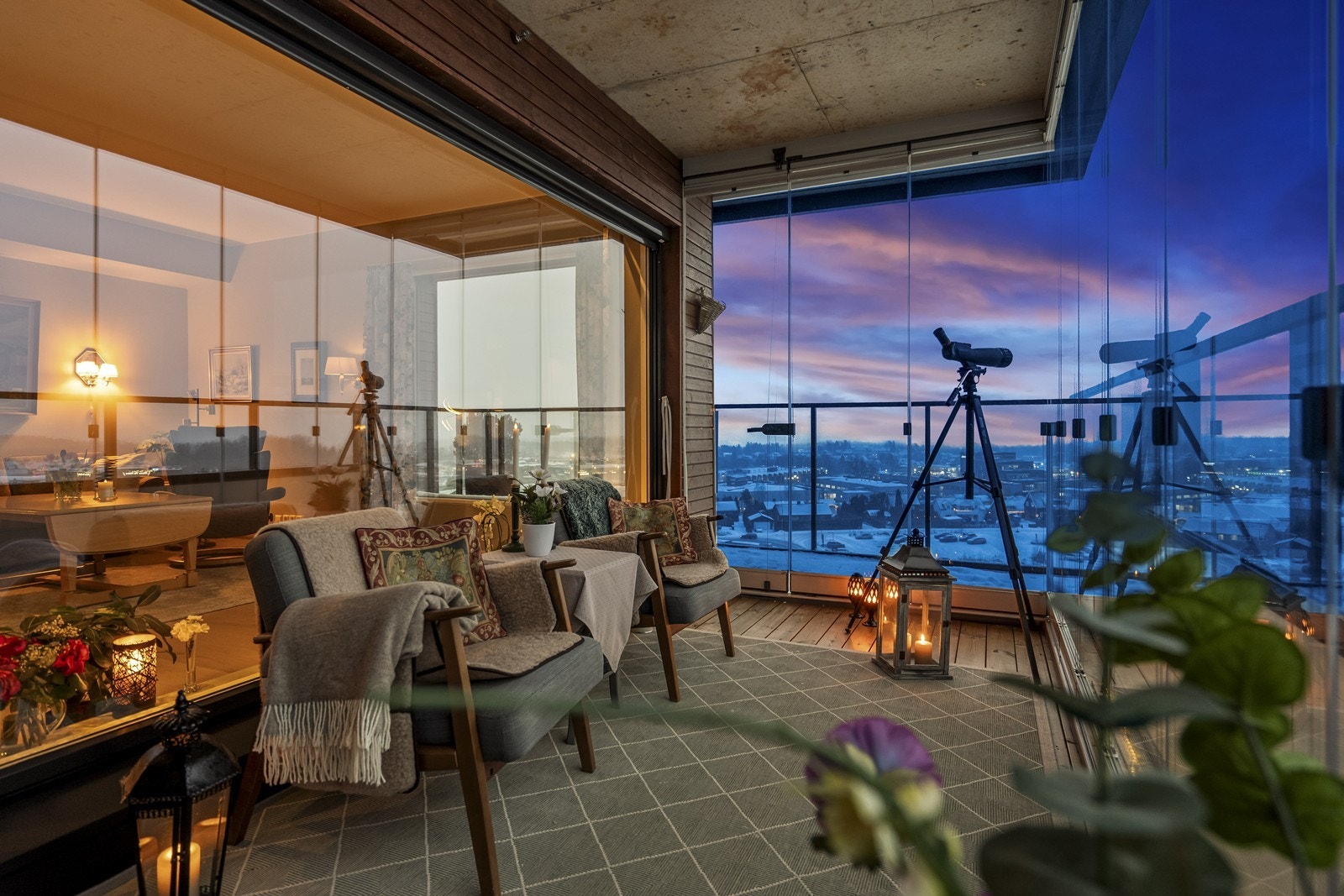 Balkongene gir gode muligheter for å nyte utsikten og lysforholdene. Galleribilde