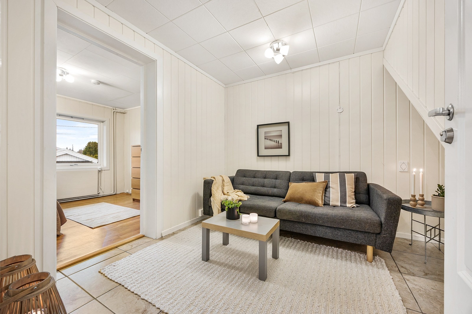 Rom som i dag blir brukt som stue. Dette rommet er ikke søkt om. Viser til punkt om ferdigattest Galleribilde