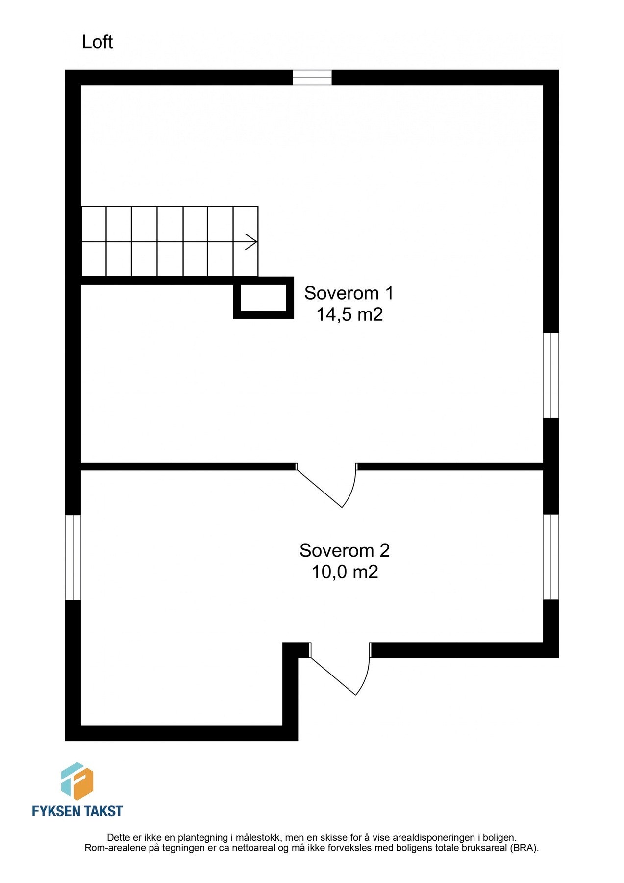 Plantegning loftsetasje. Galleribilde