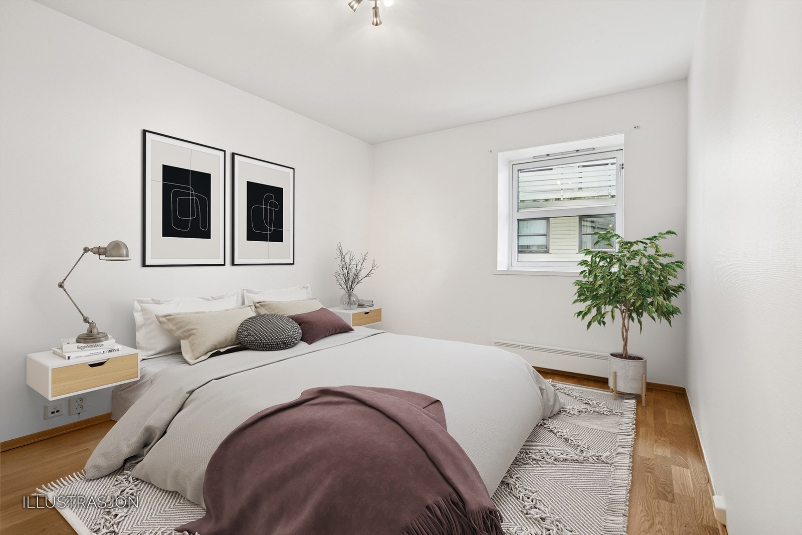 Det er totalt 3 soverom i boligen. Ett soverom tilknyttet eget baderom. Galleribilde