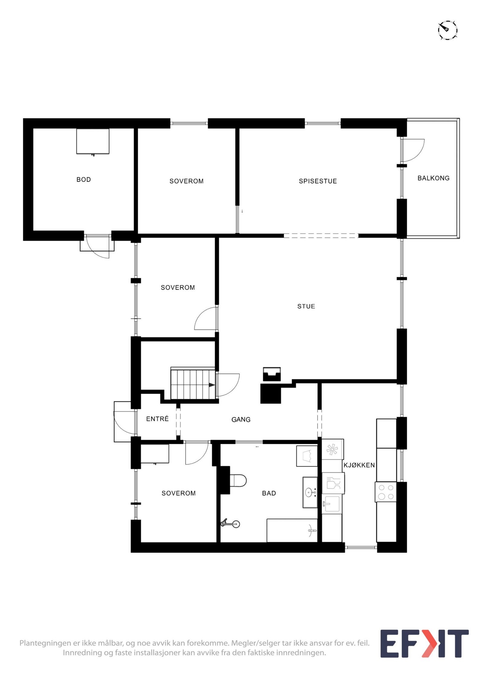 Plantegning 1. etg Galleribilde