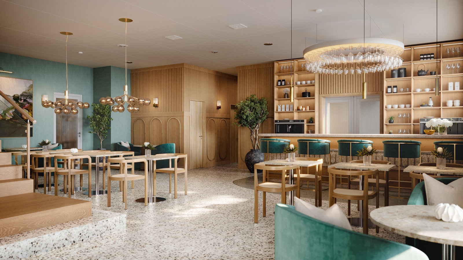 Restaurant over 2 plan Galleribilde