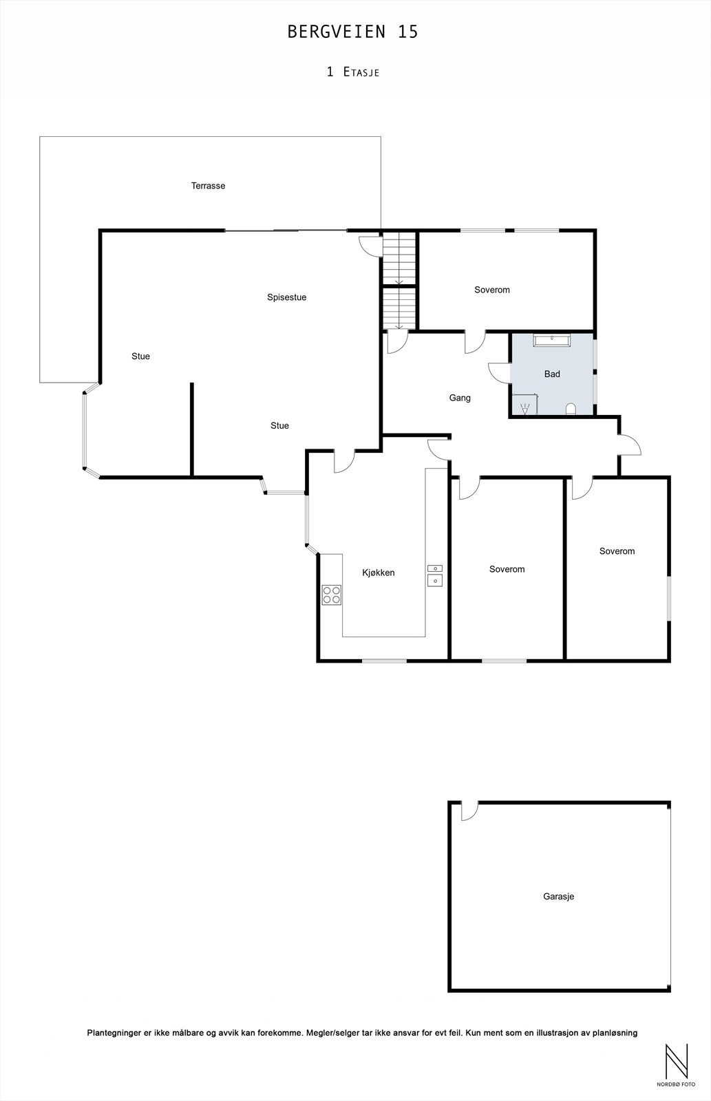 Plantegning 1. etasje Galleribilde