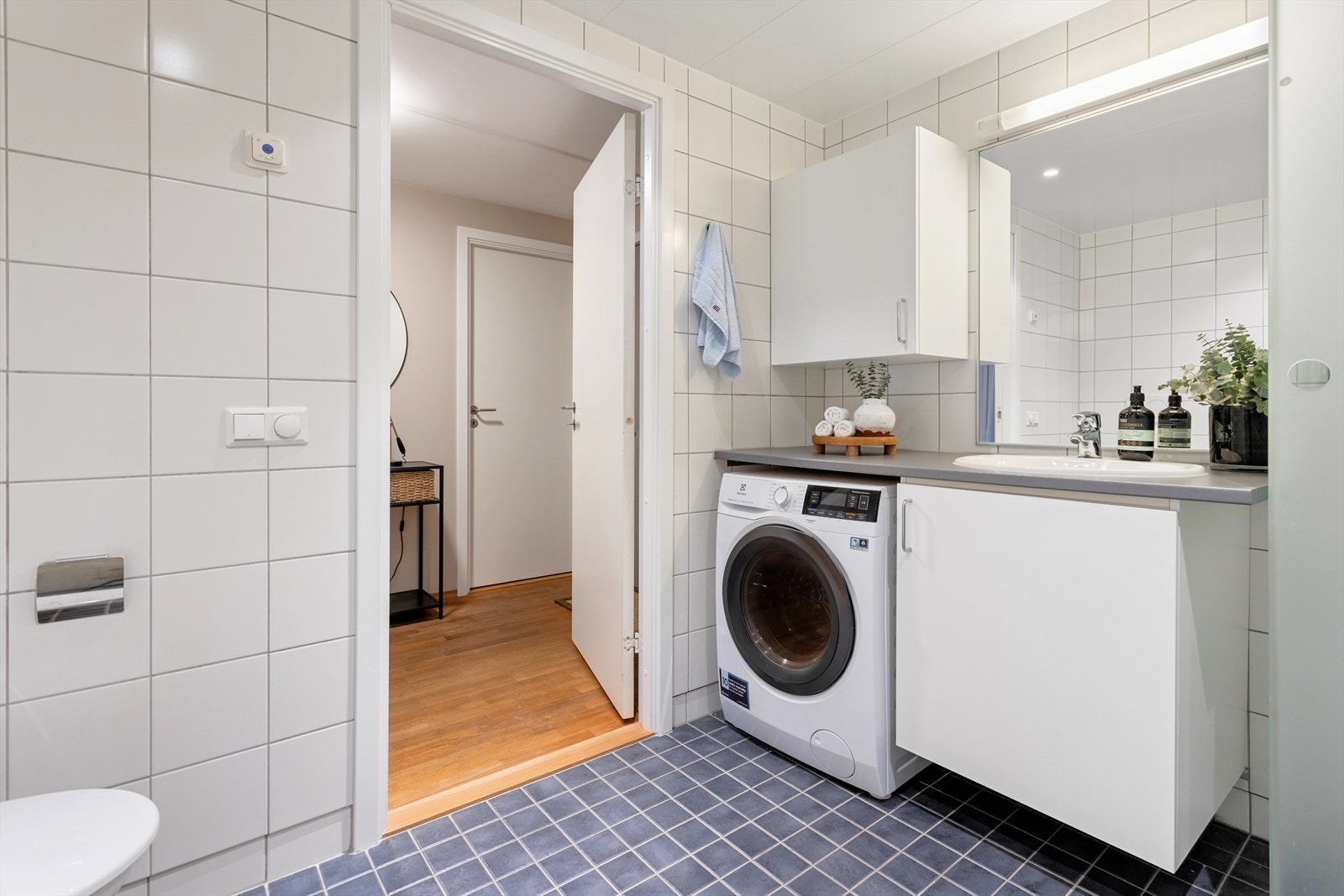 Det er opplegg for vaskemaskin. Galleribilde