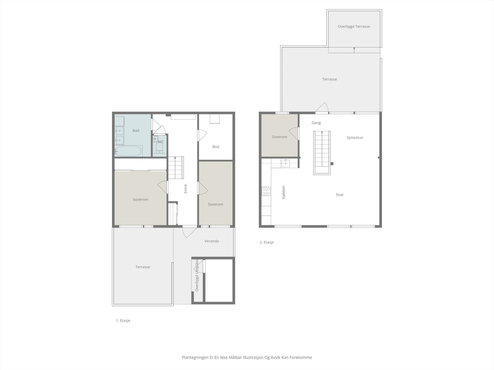 Plantegning 1. og 2. etasje Galleribilde