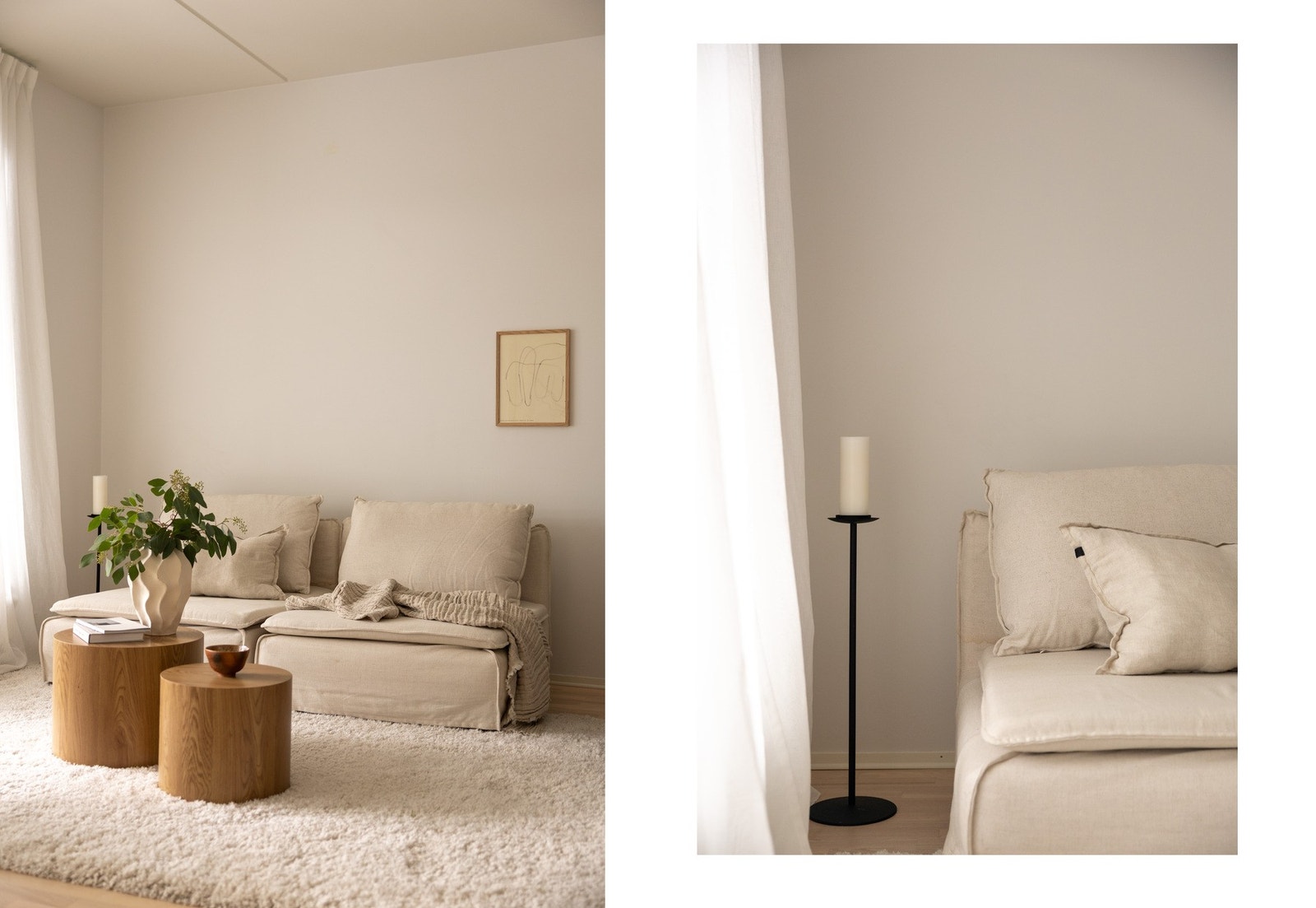 Overflatene er malt i en moderne og behagelig fargetone, og på gulvet er det parkett. Galleribilde