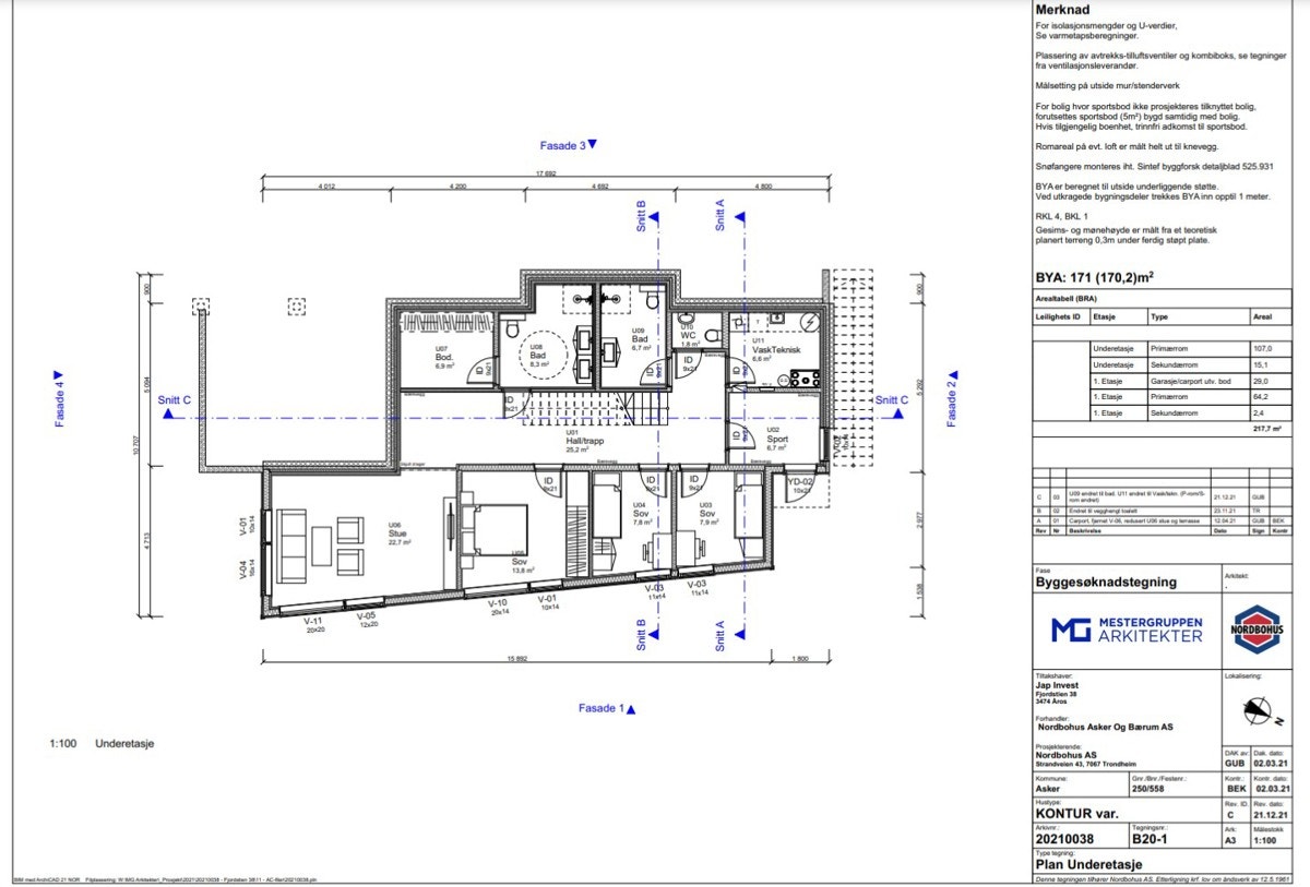 Plantegning U-etg. Galleribilde