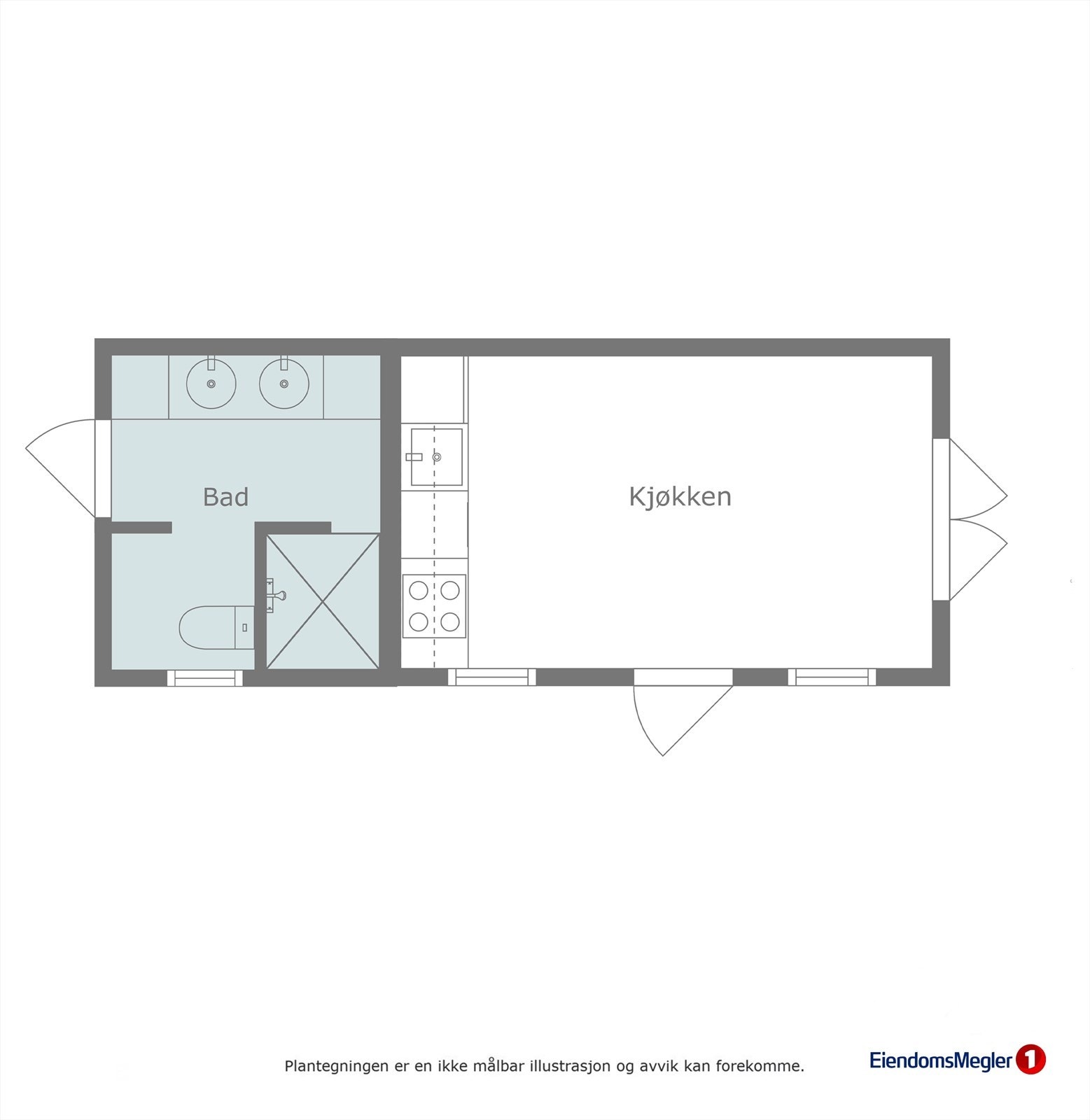 Planløsning utehus nr. 1 Galleribilde