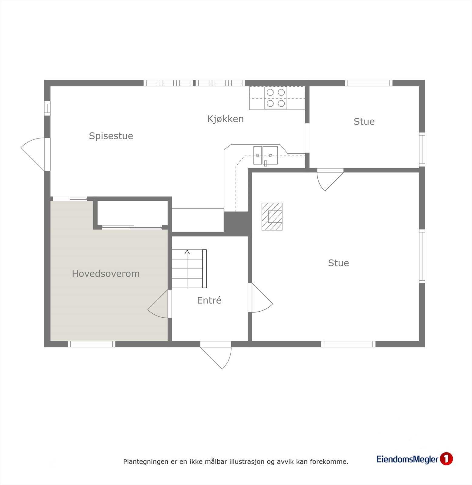 Planløsning hovedetasje Galleribilde