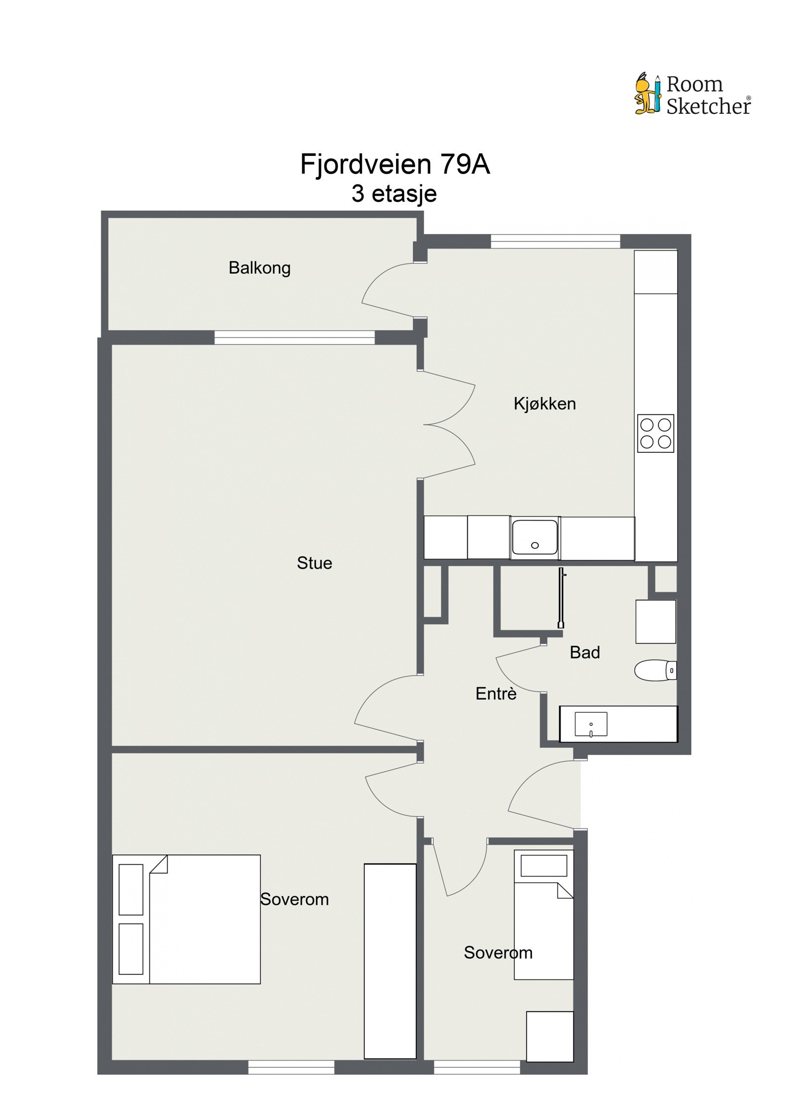 Plantegning 3. etg. Galleribilde