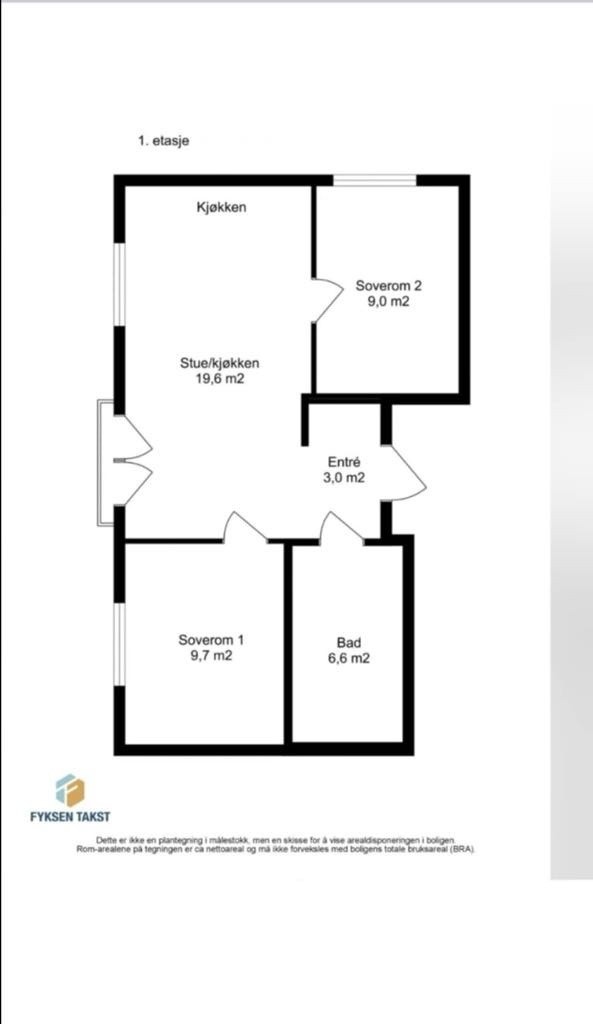 Fin planløsning med store fine soverom Galleribilde