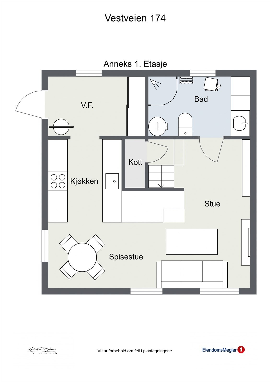 Plantegning 1.etg. enebolig Galleribilde