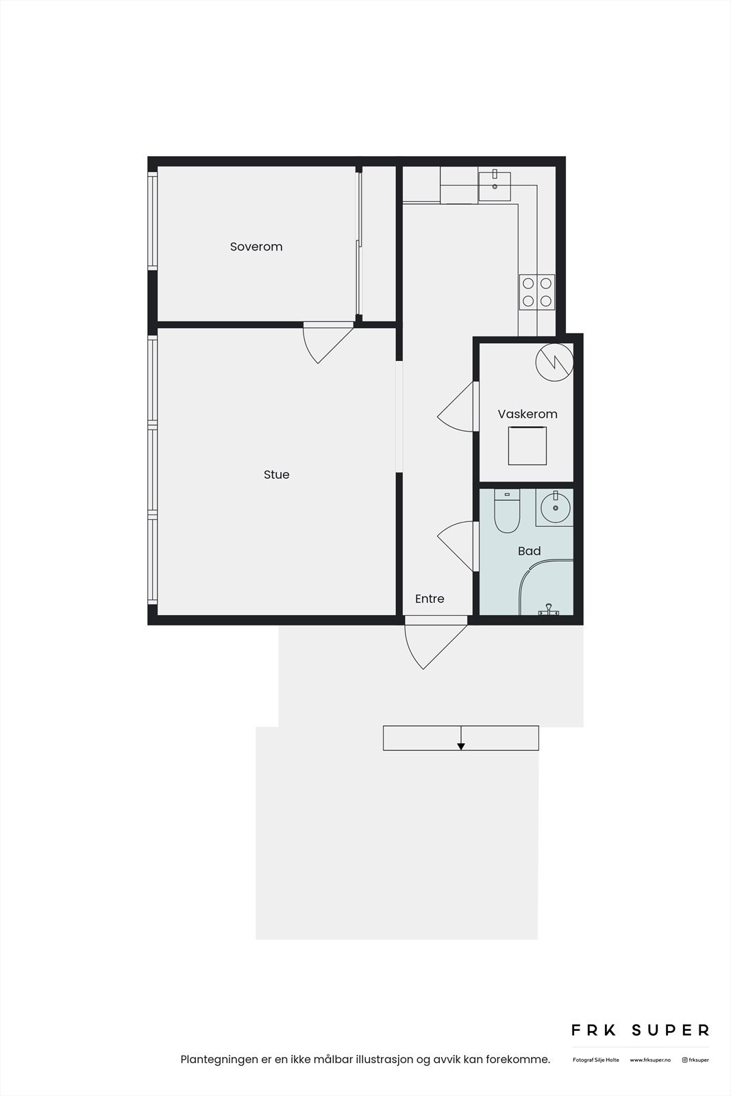 Planskisse av leiligheten. praktisk med eget vaskerom. Galleribilde