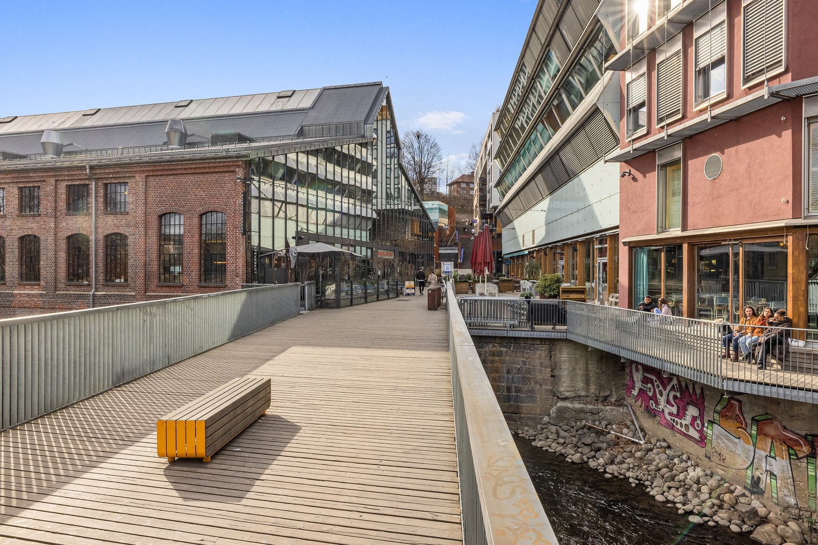 Området er fylt med mye spennende innenfor kultur, utdanning, uteliv, mat og drikke. Ikke minst ligger berømte Vulkan få minutters gange fra eiendommen, et populært område med blant annet stort matmarked, treningssenter og konsertlokaler. Galleribilde