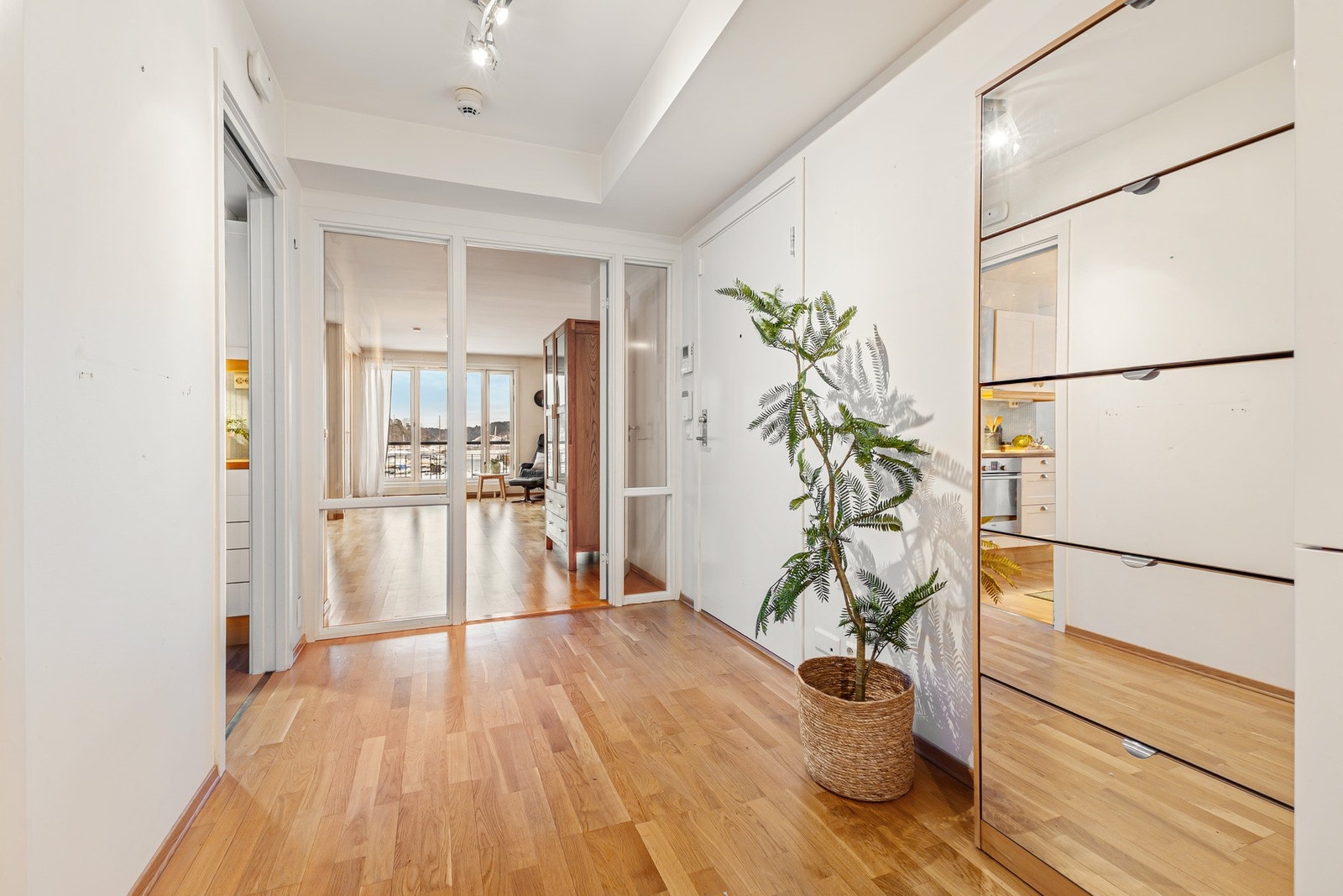 Fra entreen er det også tilkomst til en innvendig bod, hvor det er lagt opp for montering av støvsuger. Galleribilde