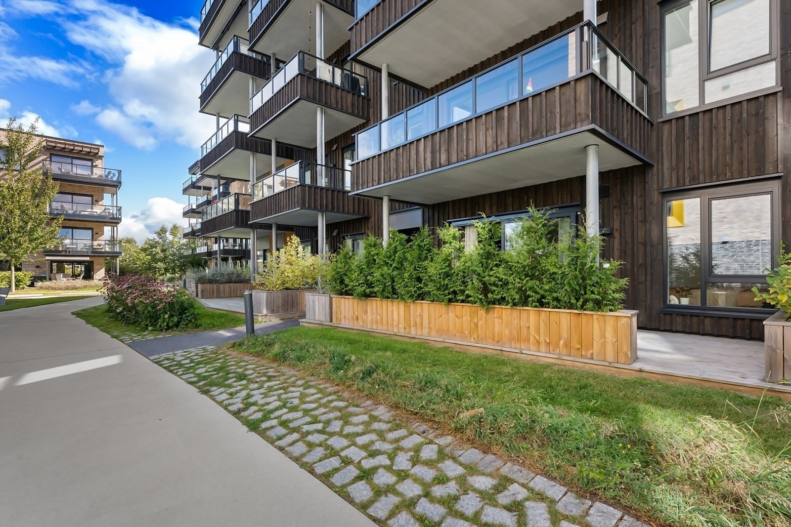 Markterrassen er skjermet fra omgivelsene Galleribilde