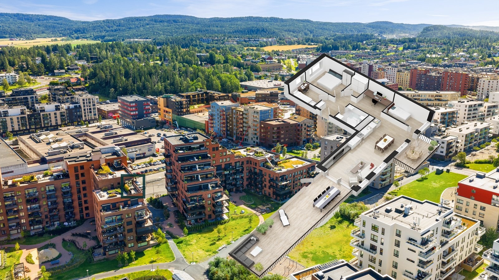 Omtrentlig avmerking av leil. i 7. etg. Galleribilde