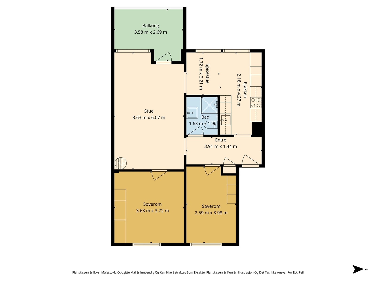 Boligens planløsning. Galleribilde