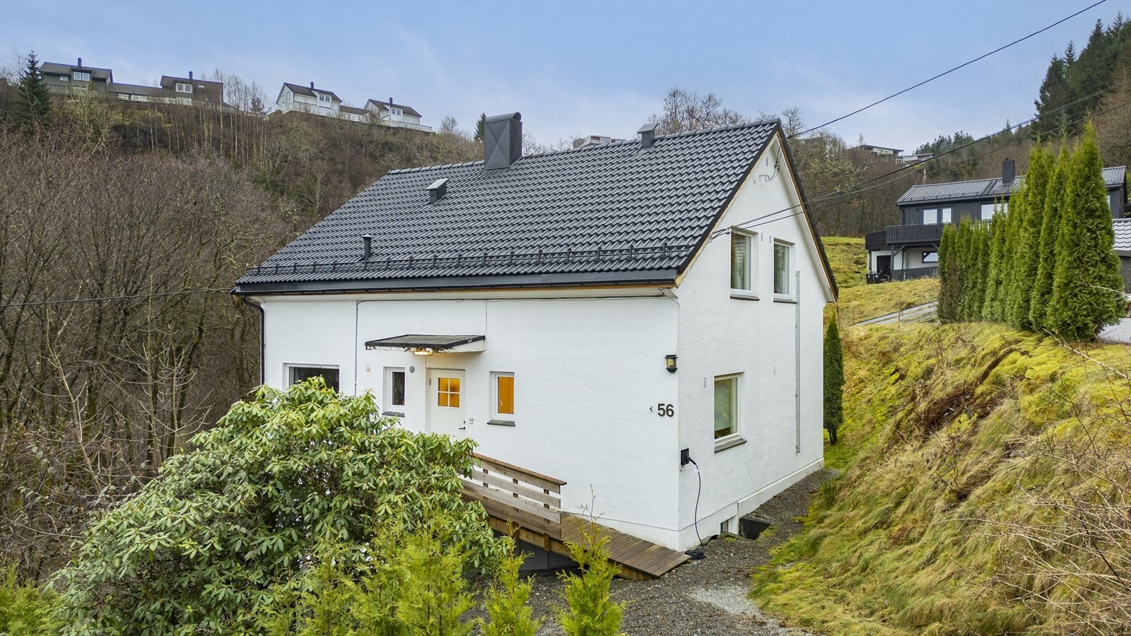 Stort grønt fellesområde rett utenfor boligen. Galleribilde