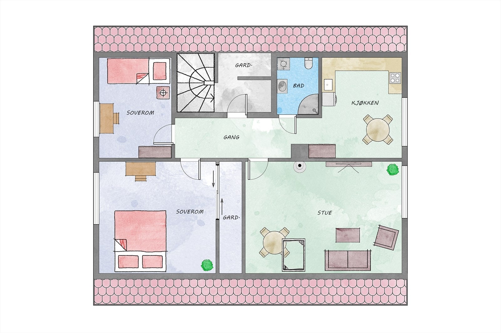 Boligen har en praktisk planløsning og inkluderer en bod på 3m², som ligger ved garasjen. Galleribilde