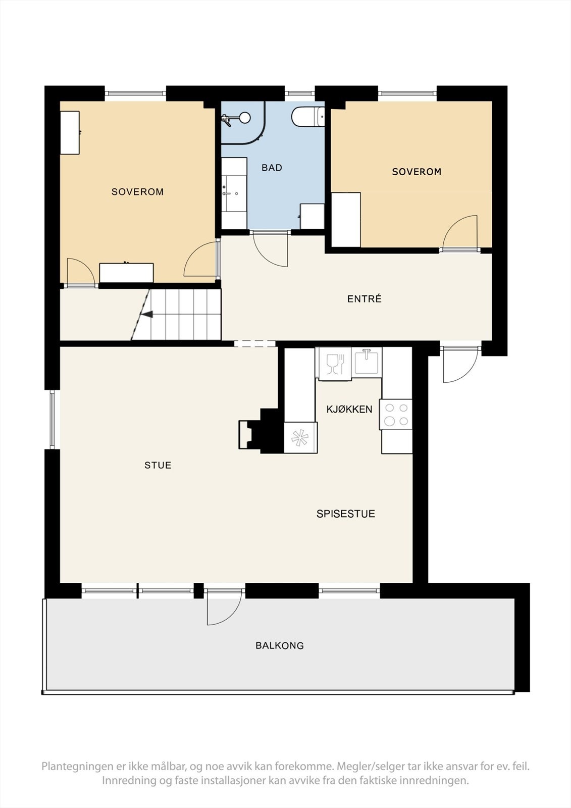 Plantegning leilighetens 1. etasje Galleribilde
