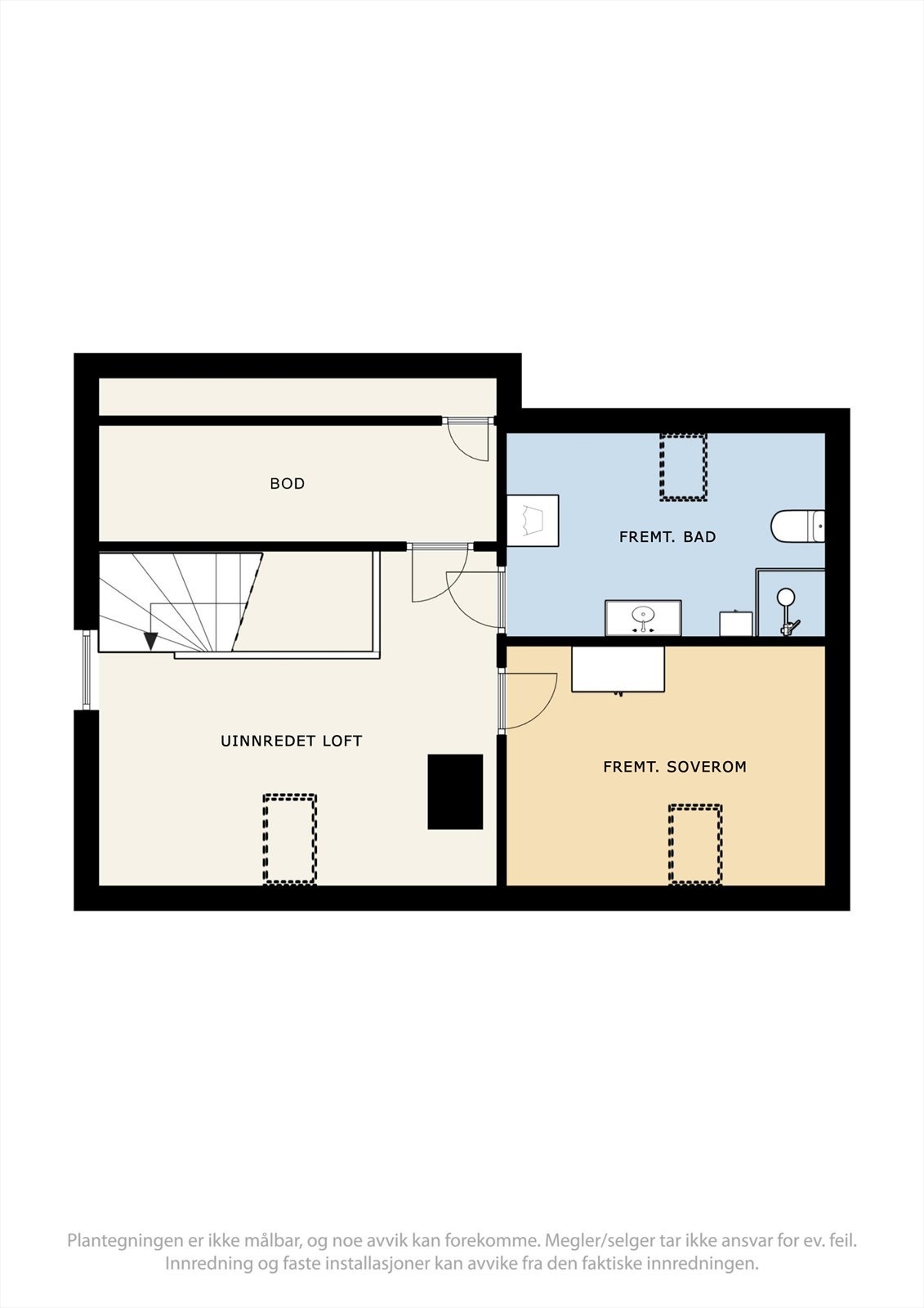 Plantegning leilighetens loftsetasje Galleribilde