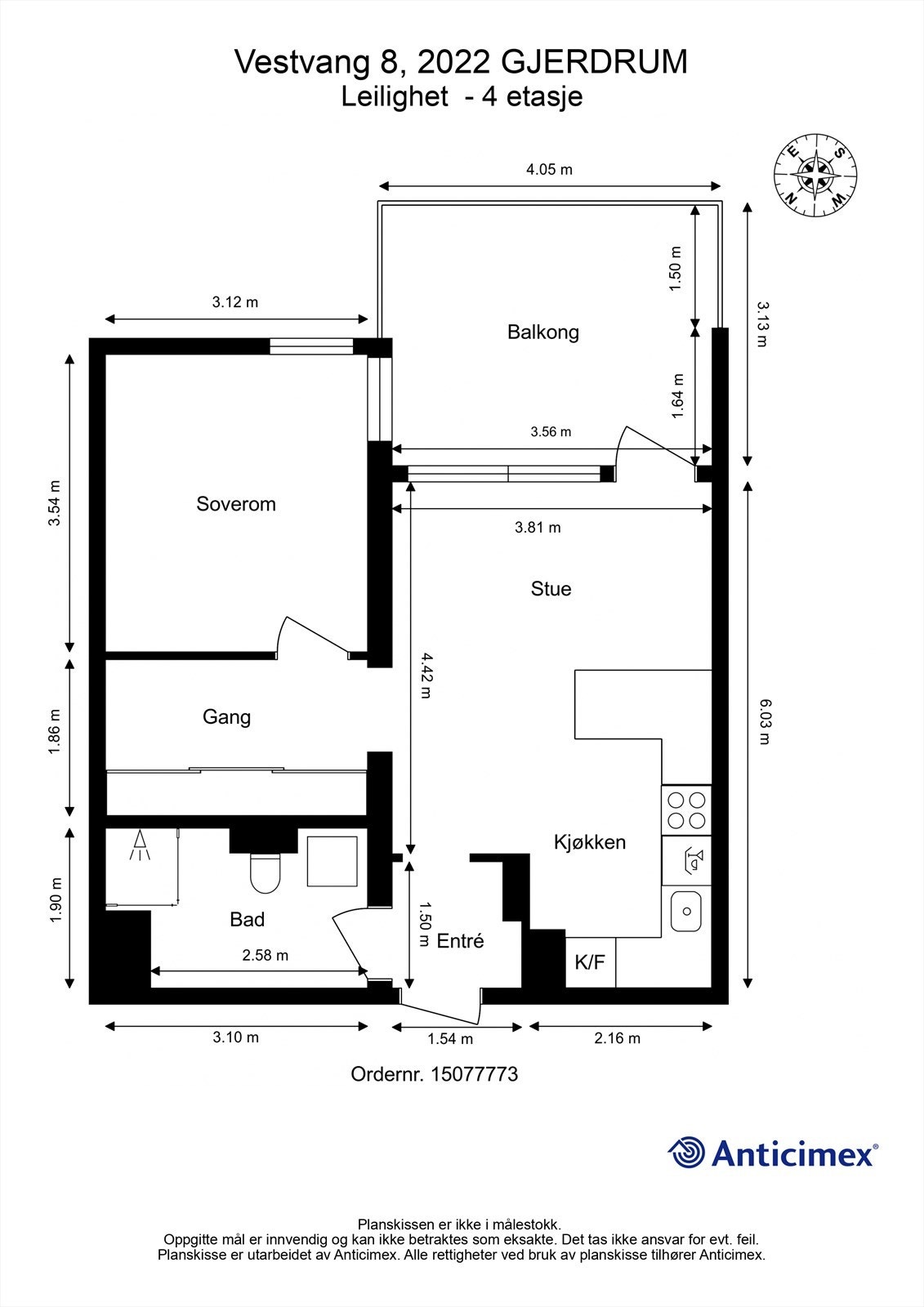 Plantegning 4. etasje Galleribilde