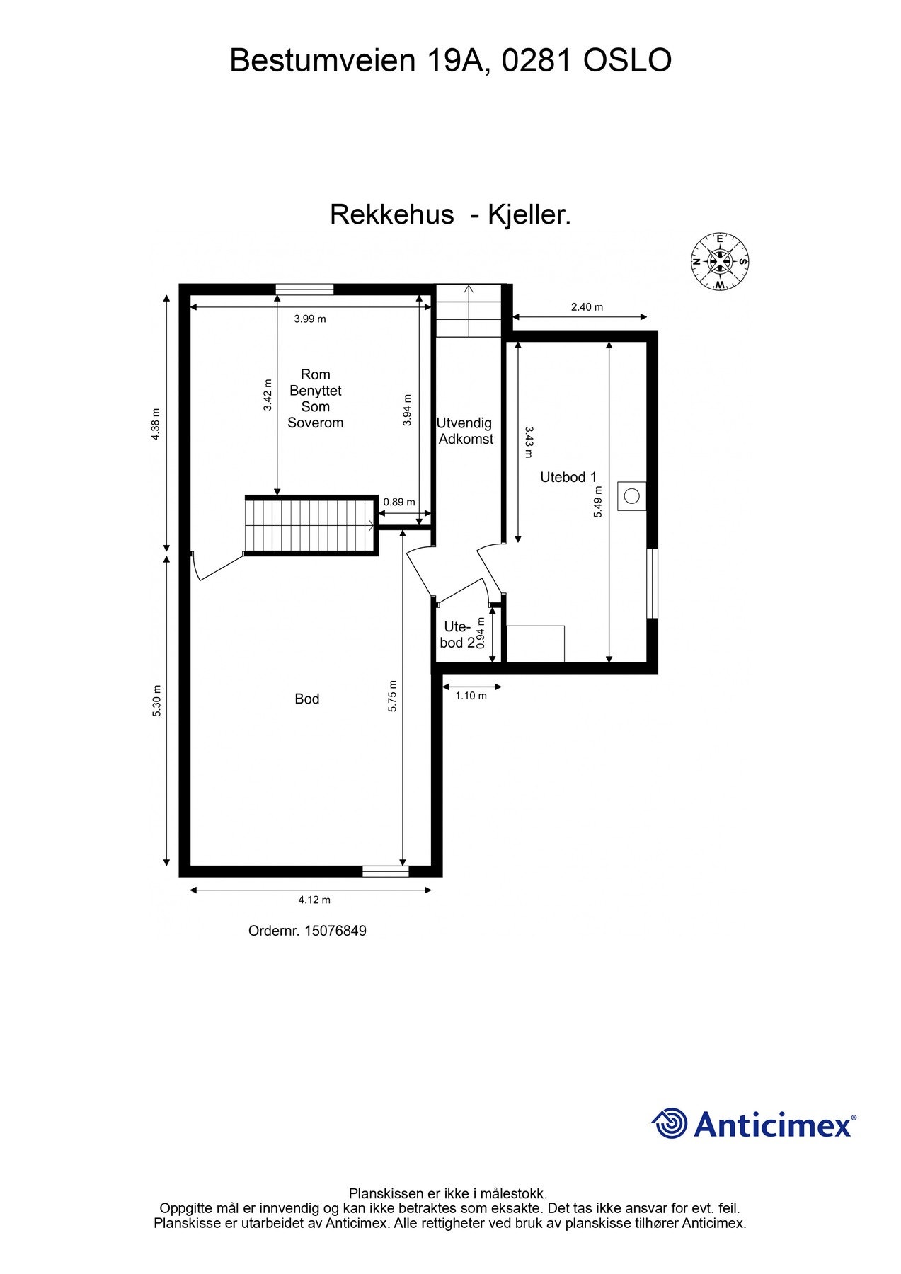 Plantegning - kjeller. Galleribilde