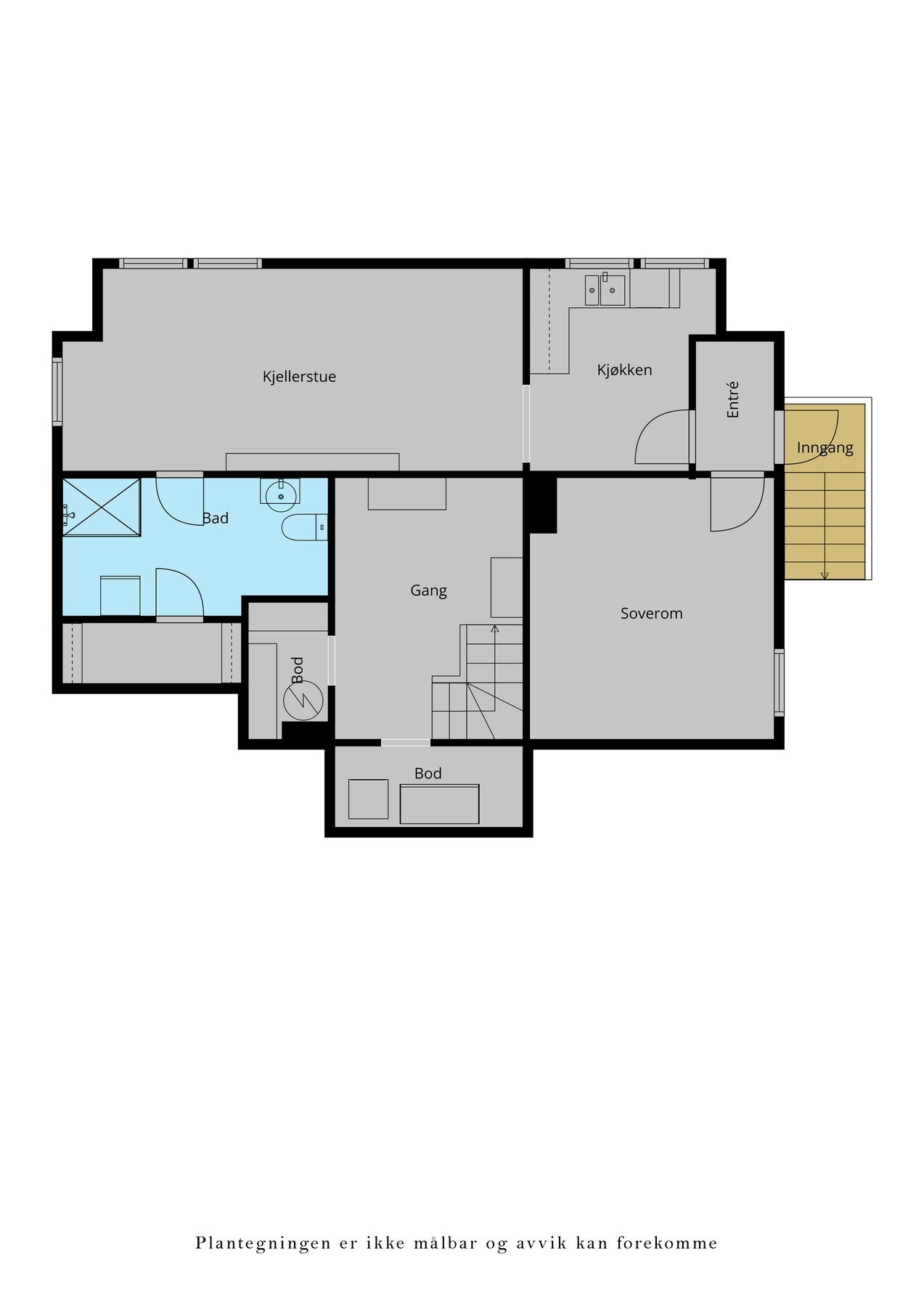 Veiledende plantegning kjeller. Galleribilde