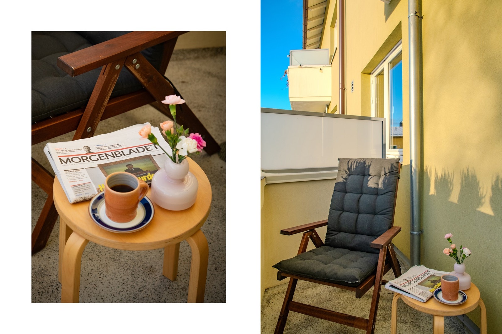 Balkongen har gode solforhold fra sør, med sol fra rundt midt på dagen og utover ettermiddag og kveld, avhengig av årstid. Galleribilde