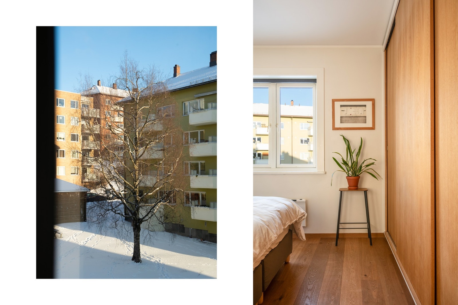 Et stort vindu gir rikelig med naturlig lys, samtidig som rommets beliggenhet sikrer en rolig atmosfære. Galleribilde