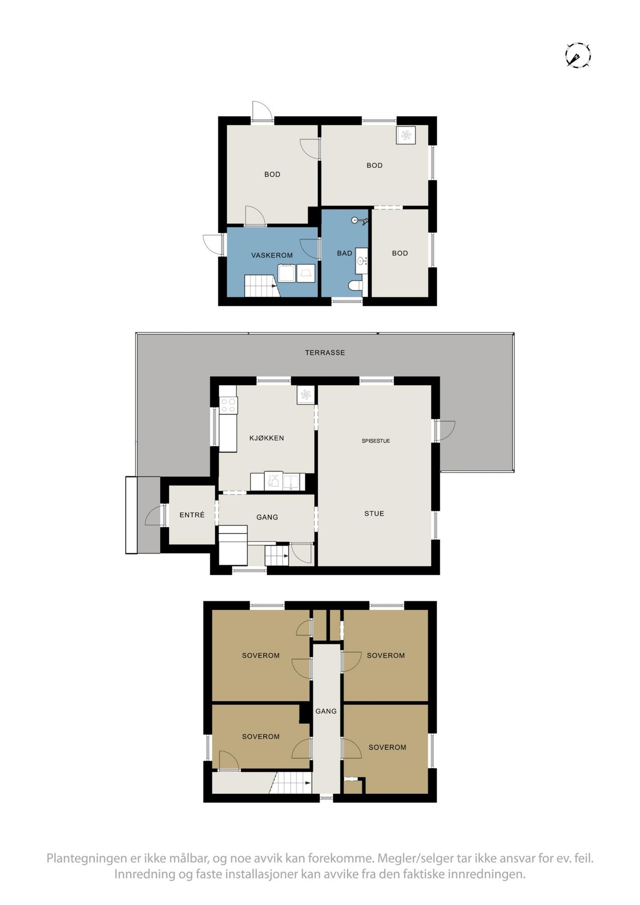 Planskisser over fritidsboligen. Galleribilde