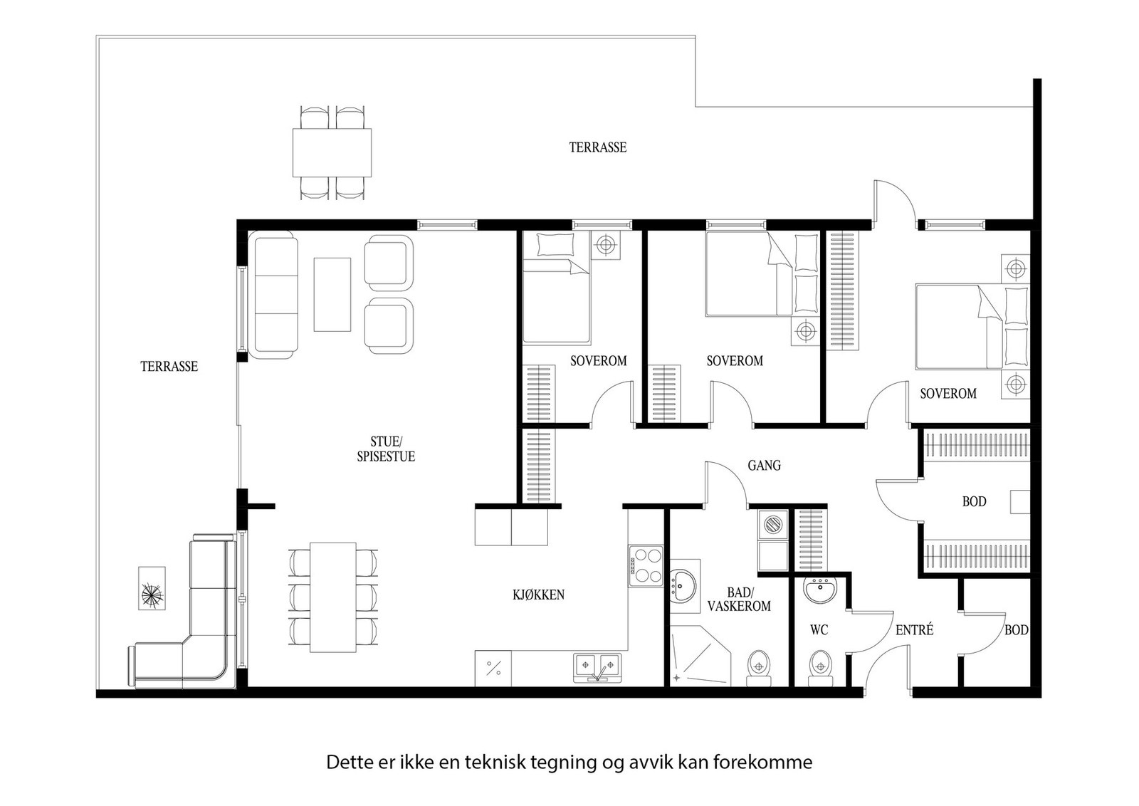 Meget praktisk og god planløsning for leiligheten Galleribilde