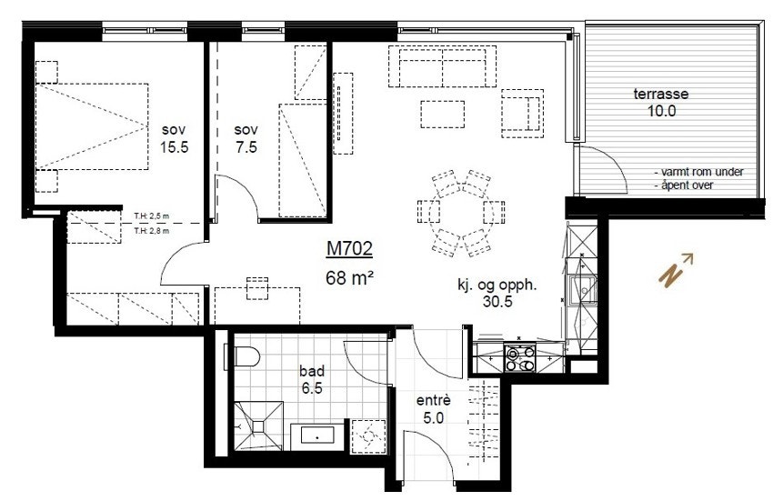 Plantegning leilighet M702 Galleribilde