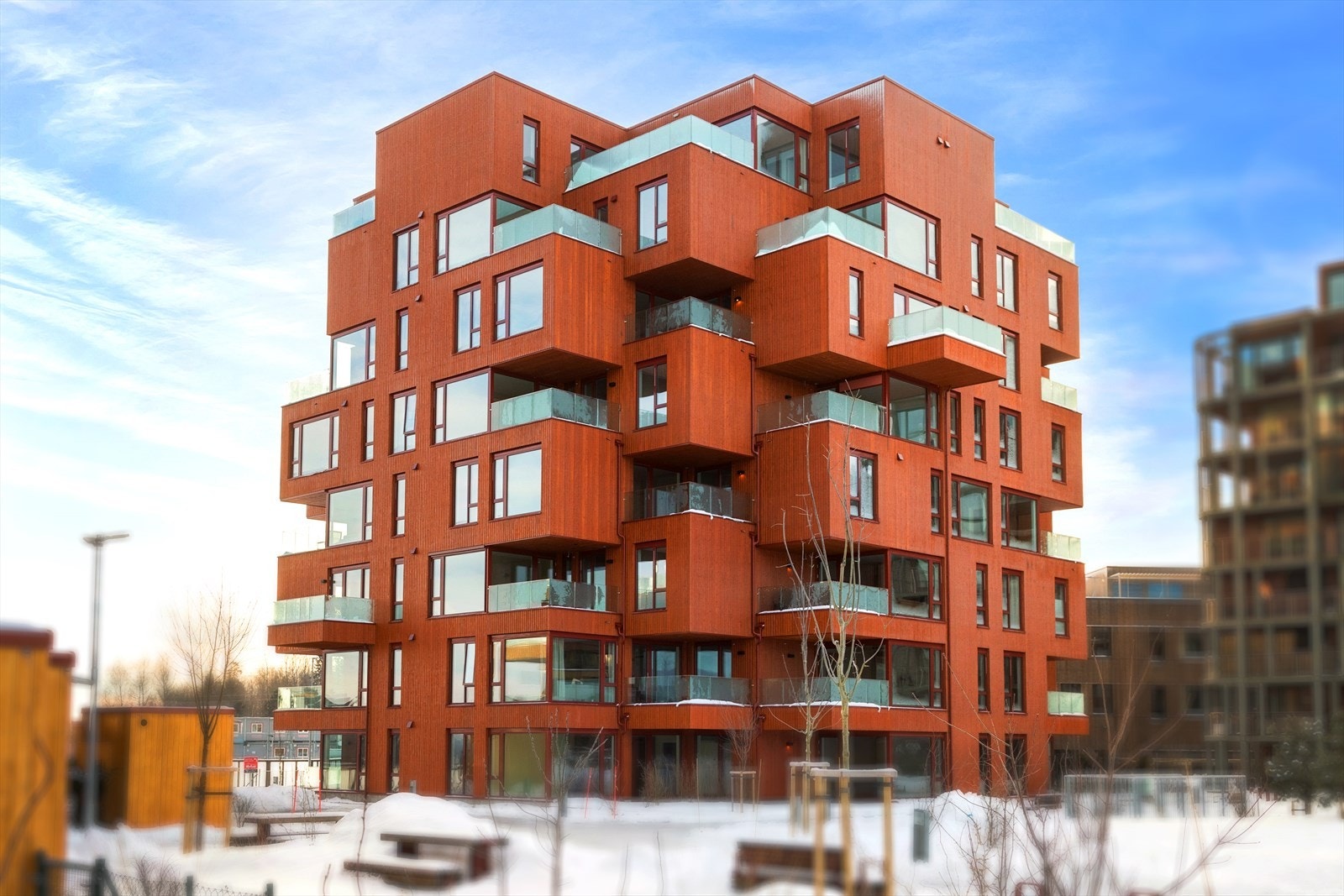 Fasade. Boligen ligger flott til i 7. etasje. Galleribilde