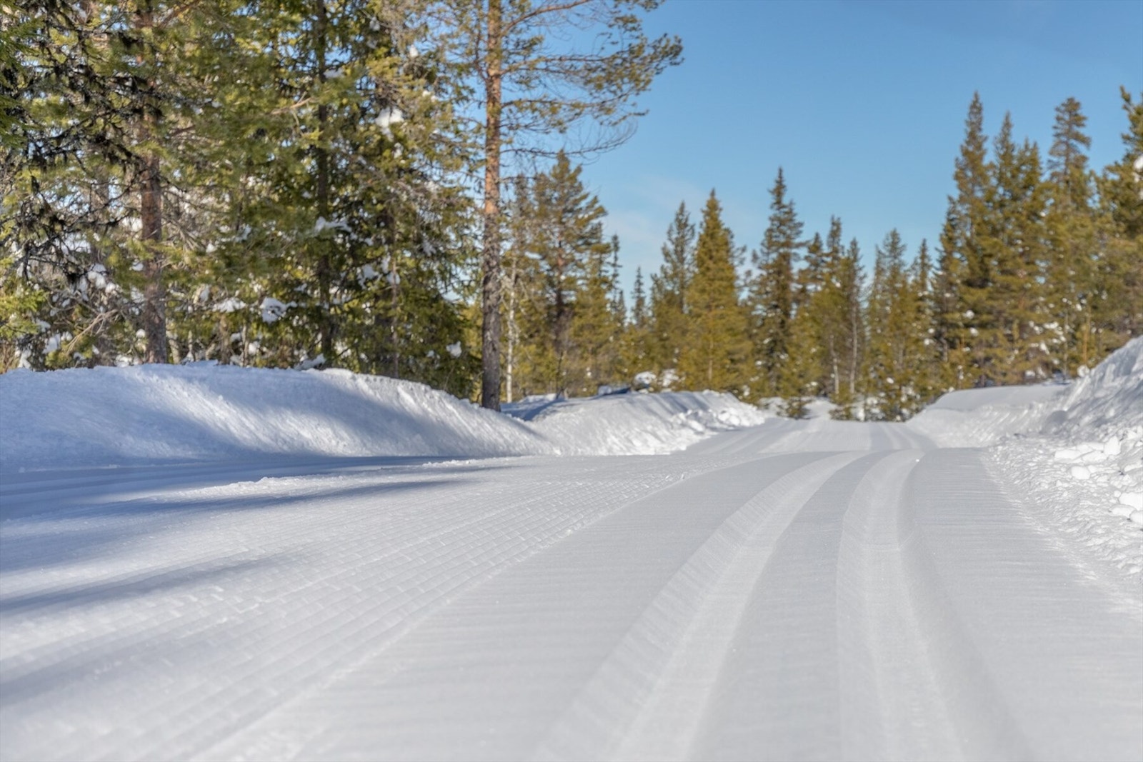 Like nedenfor hyttene i feltet går det maskinpreparerte skiløyper som er en del av det fantastiske løypenettet i fjellet. Galleribilde