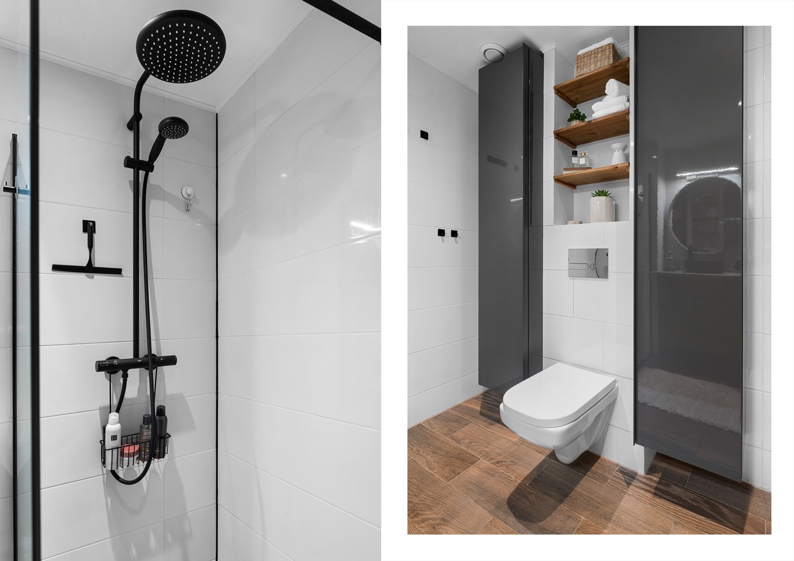 Badet er helfliset med varme i gulv. Galleribilde