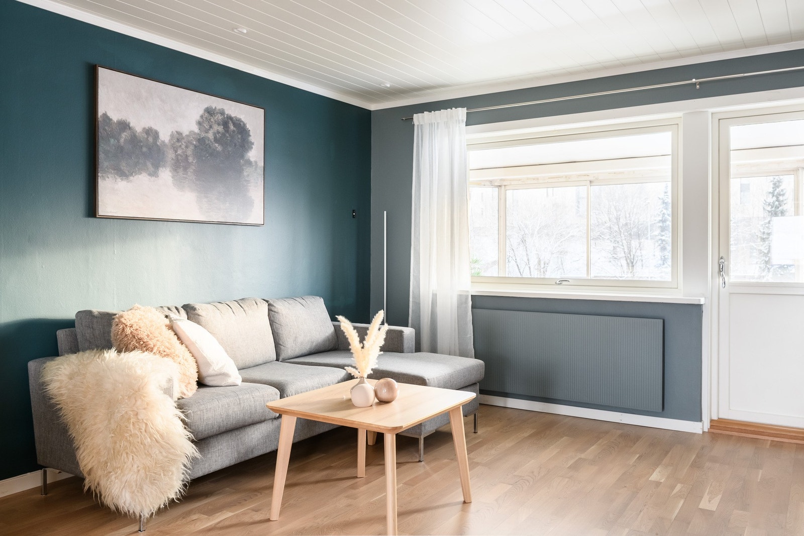 God plass til møblering i stuen. Galleribilde