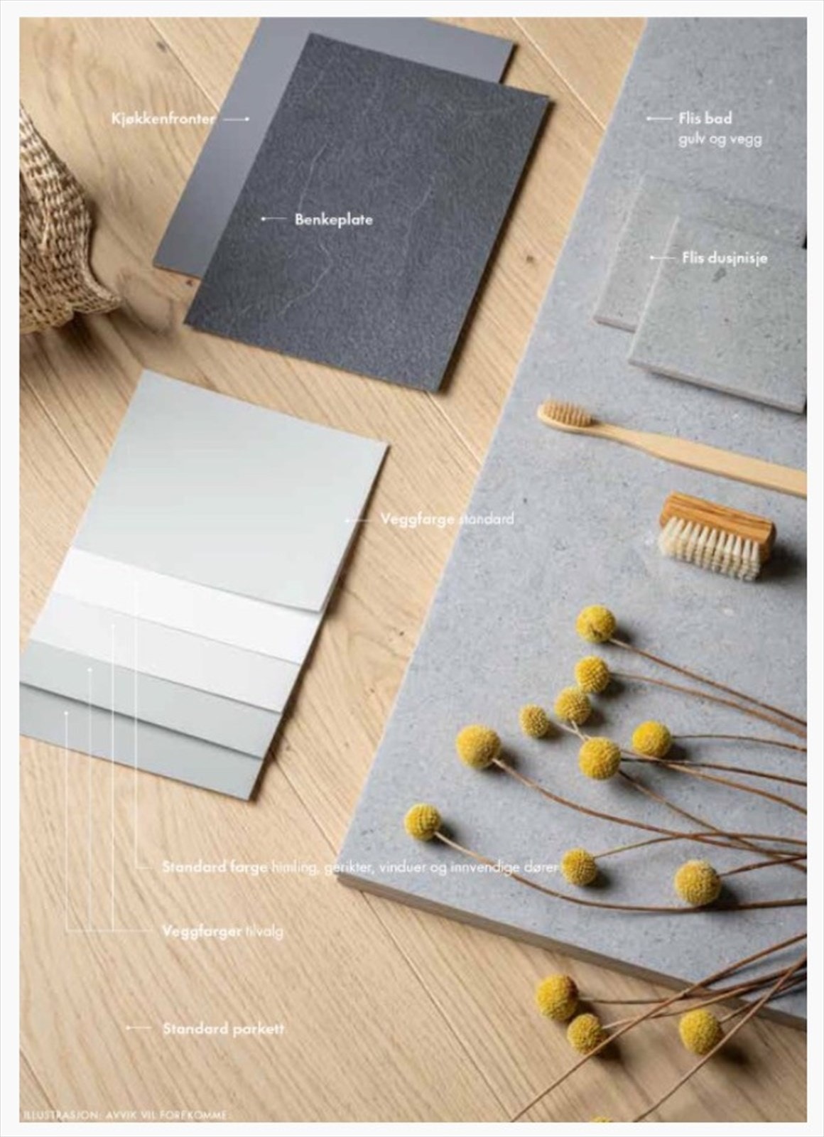 Leiligheten leveres etter interiørkonseptet "Den dempede". Den dempede stilretningen har flere nyanser av harmoniske, varme gråtoner. Galleribilde