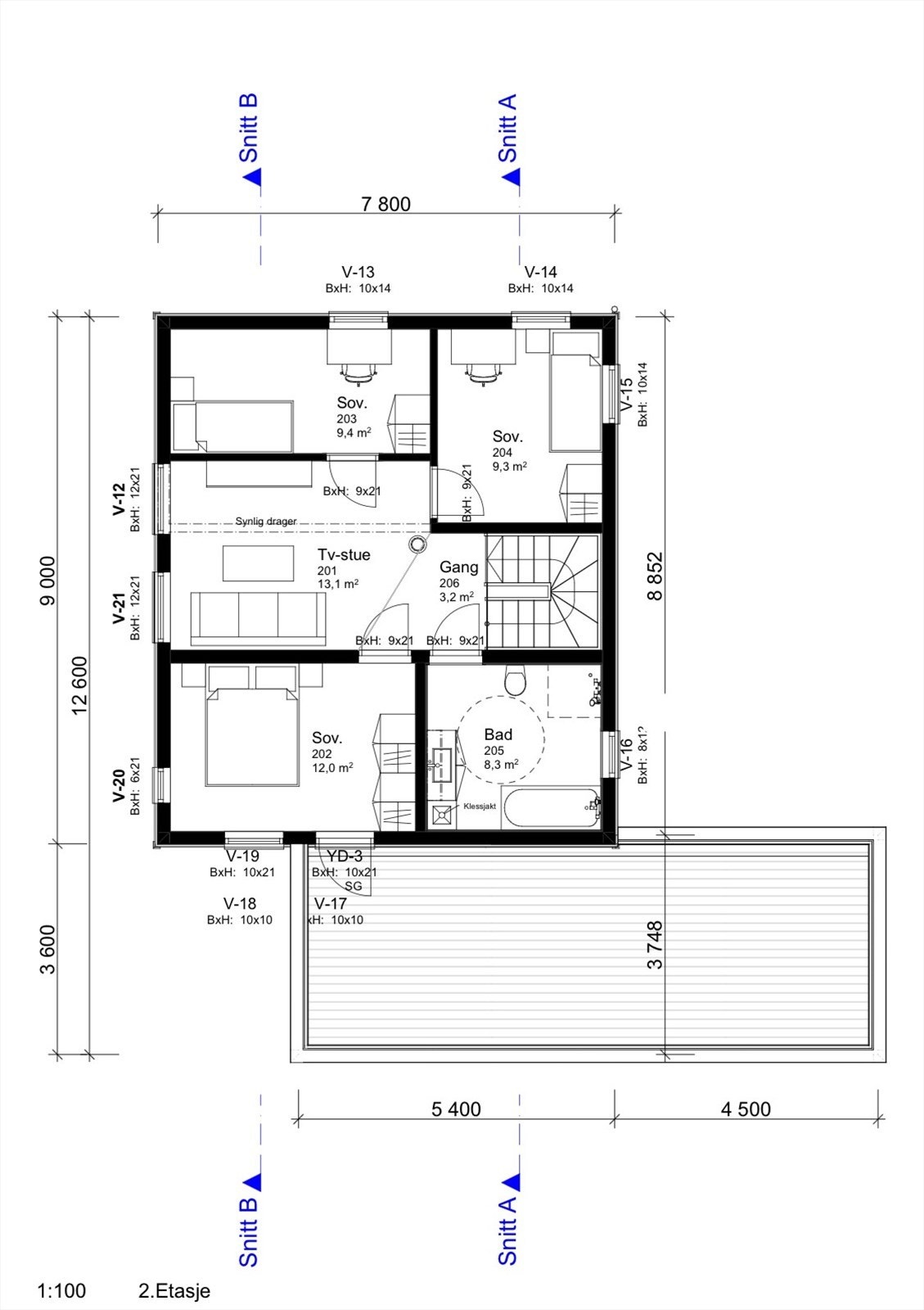 Plantegning 2. etg Galleribilde