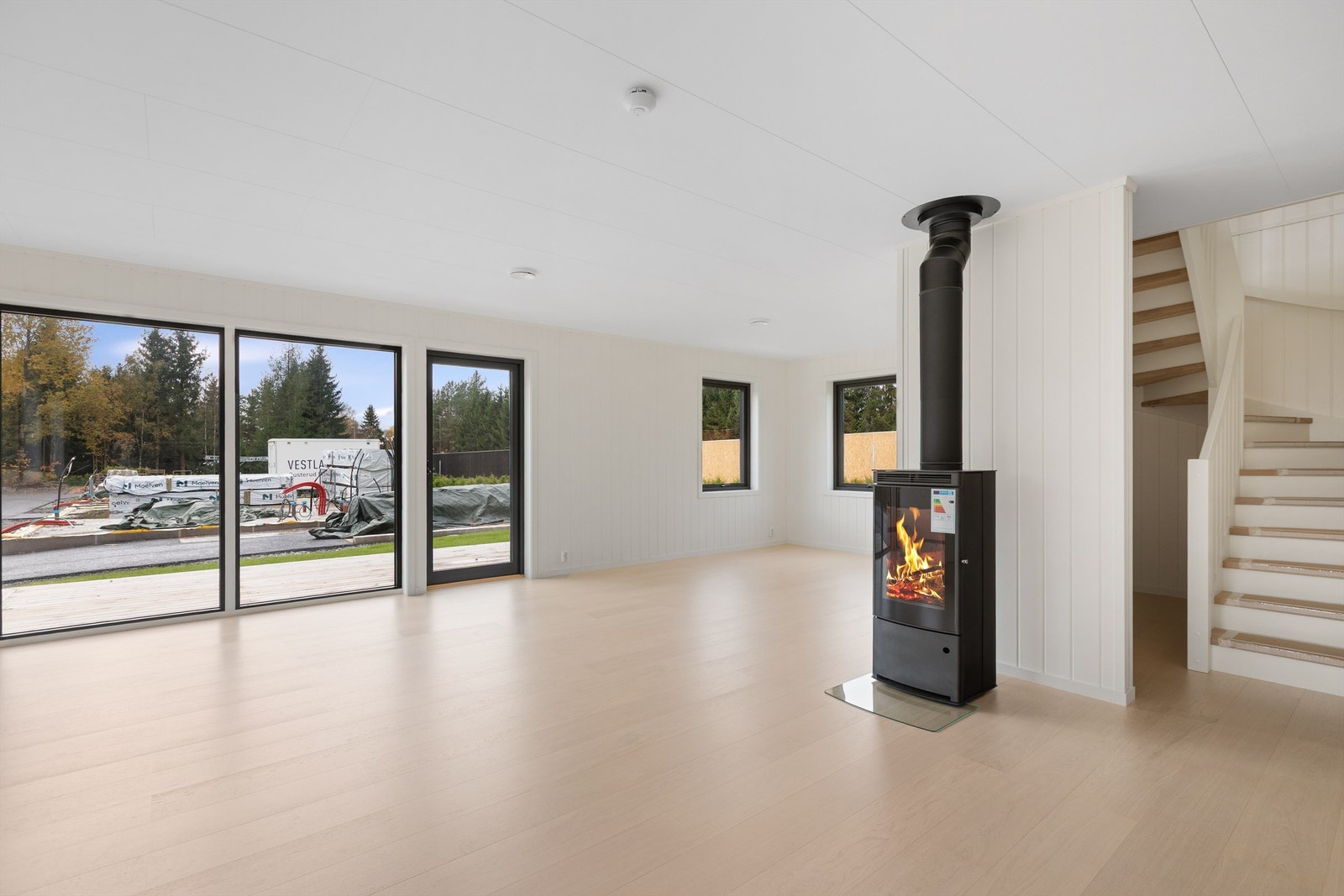 Stue med peisovn Galleribilde